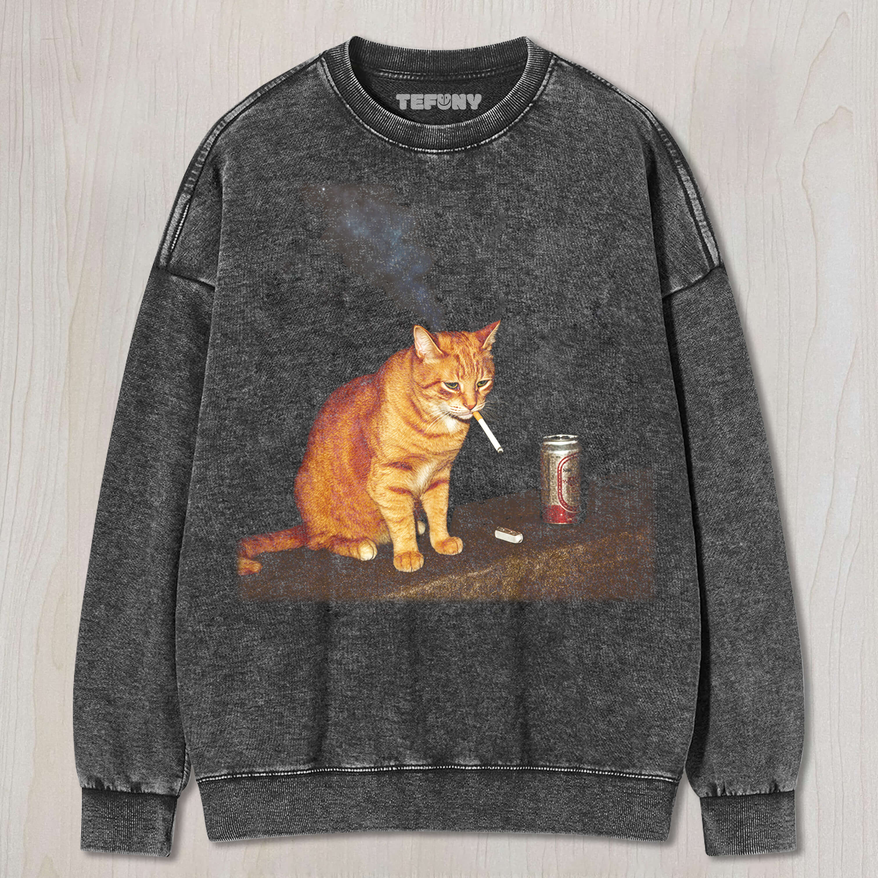 EMO SMOKING CAT T-SHIRT