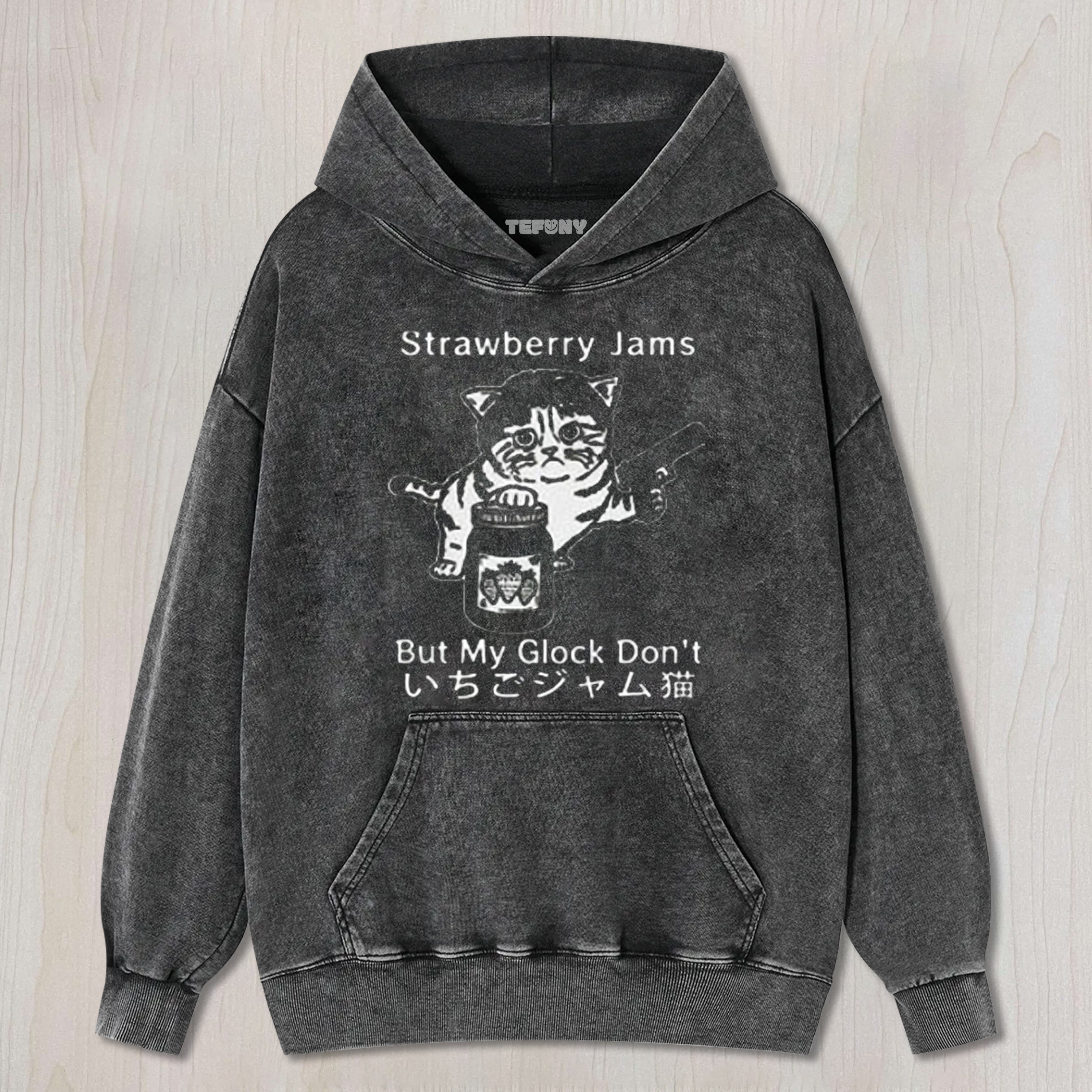 TOKYOCANVAS STRAWBERRY JAM CAT WASHED TEE & SWEAT & HOOD