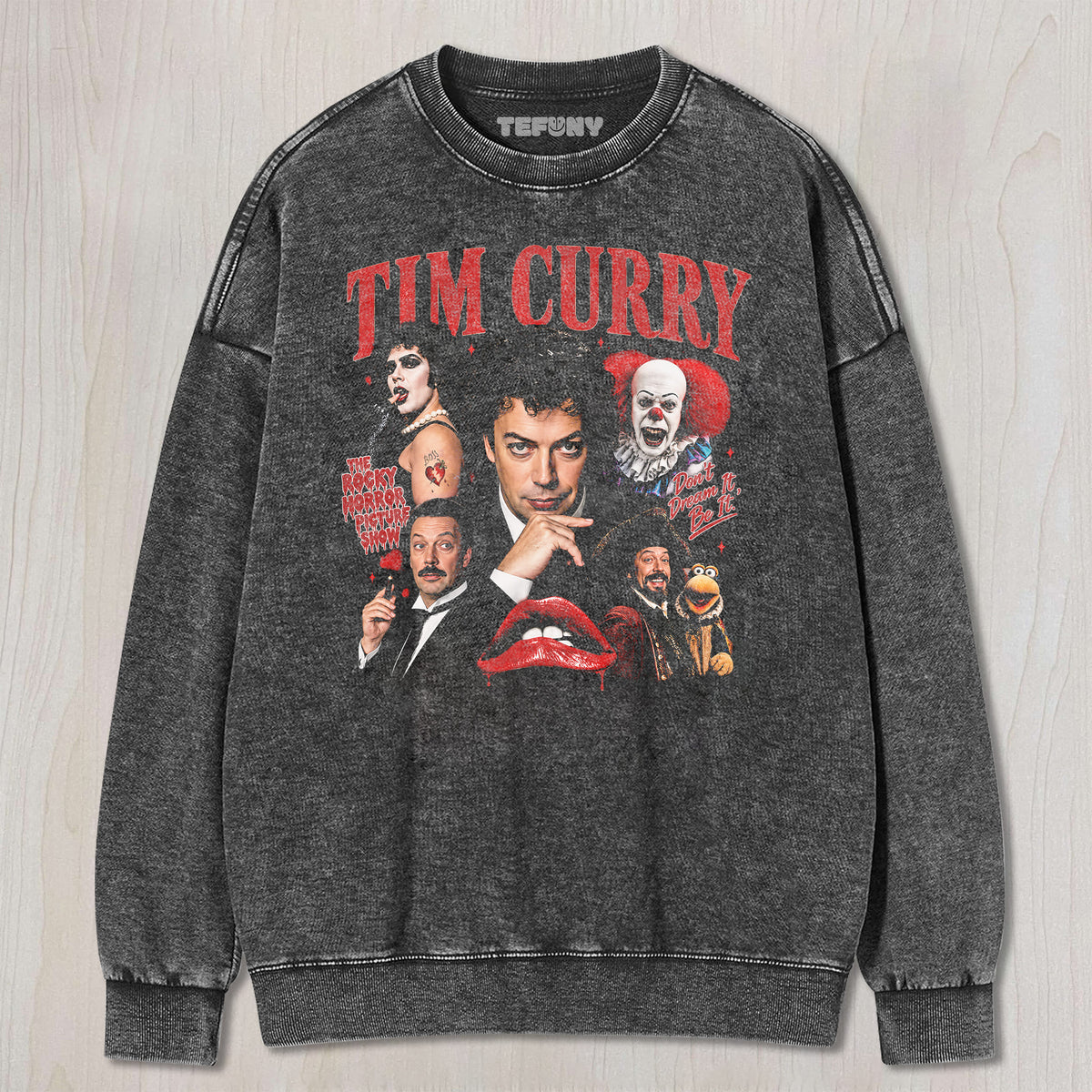 TIM CURRY V8 UNISEX TEE, TANK TOP, LAYERED LS, SWEATSHIRT & HOODIE