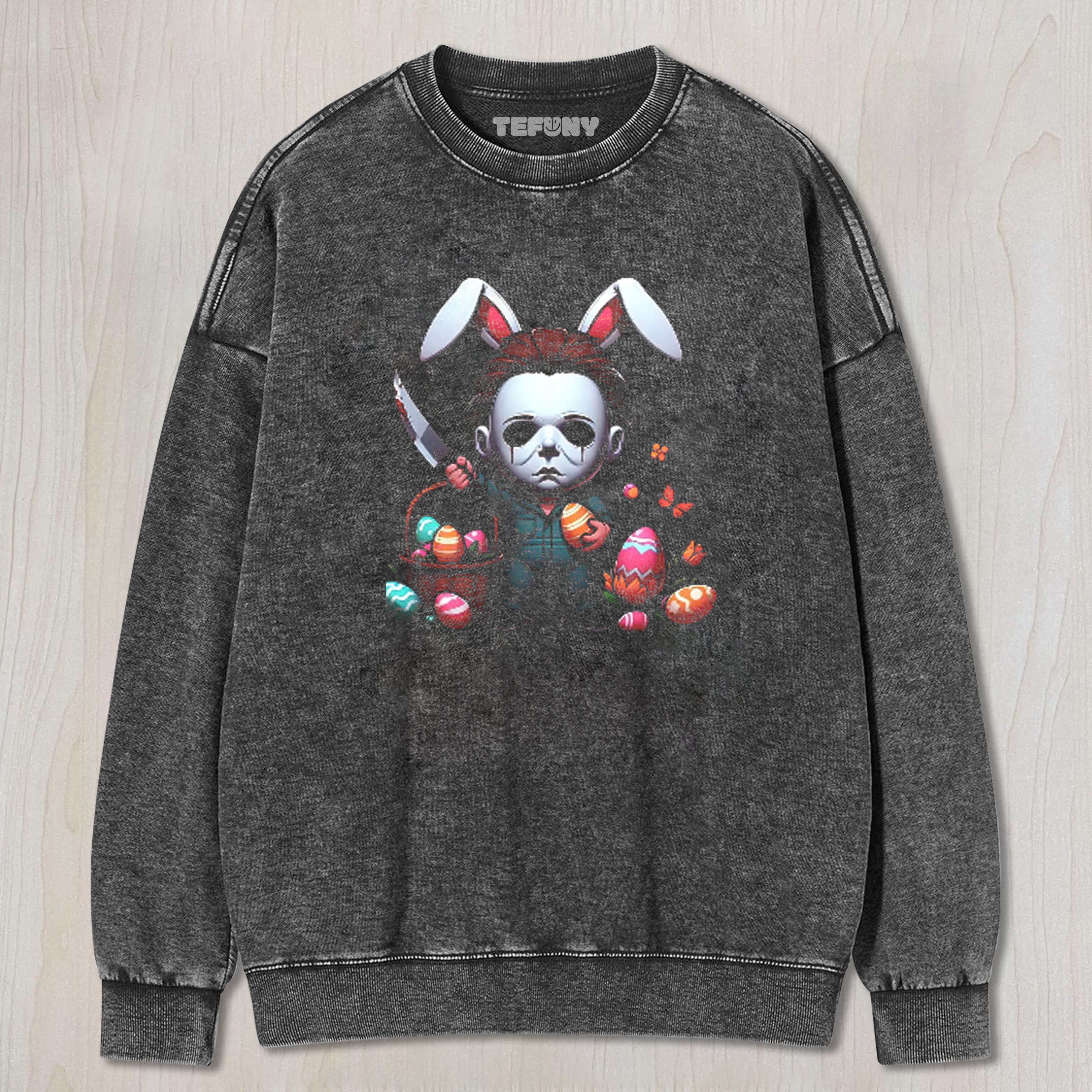EASTER MICHAEL MYERS HORROR PARODY VINTAGE WASHED TEE & SWEAT & HOOD