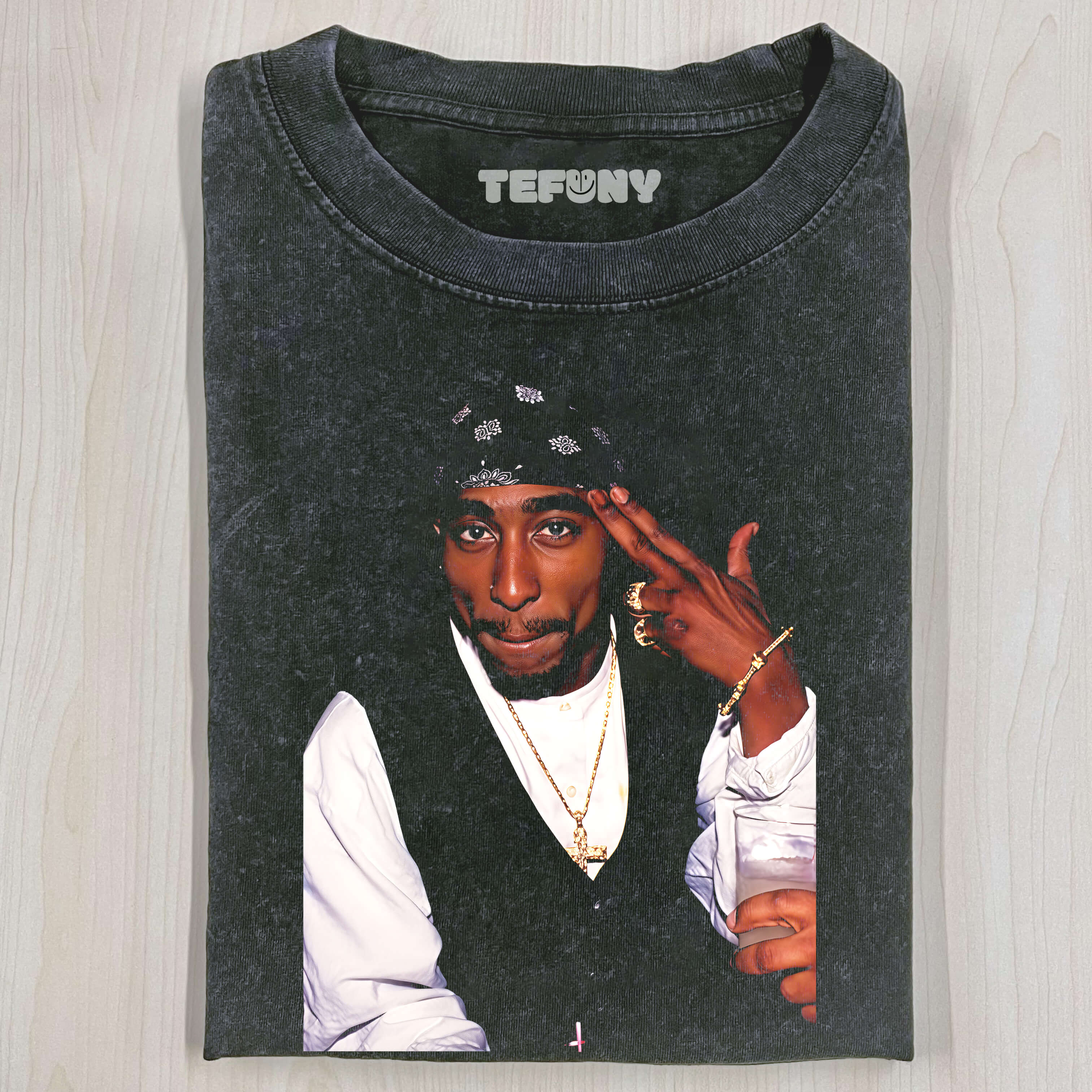 TUPAC SHAKUR POINTING HIS FINGER AT HIS HEAD T-SHIRT