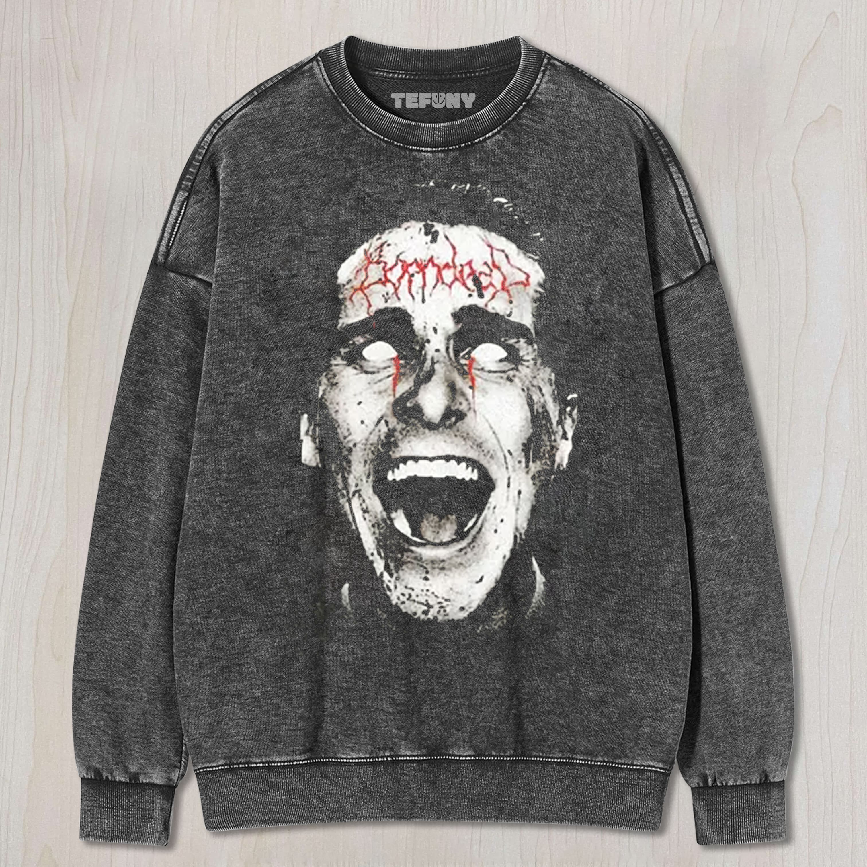 ACID WASH HORROR UNISEX TEE, TANK TOP, LAYERED LS, SWEATSHIRT & HOODIE