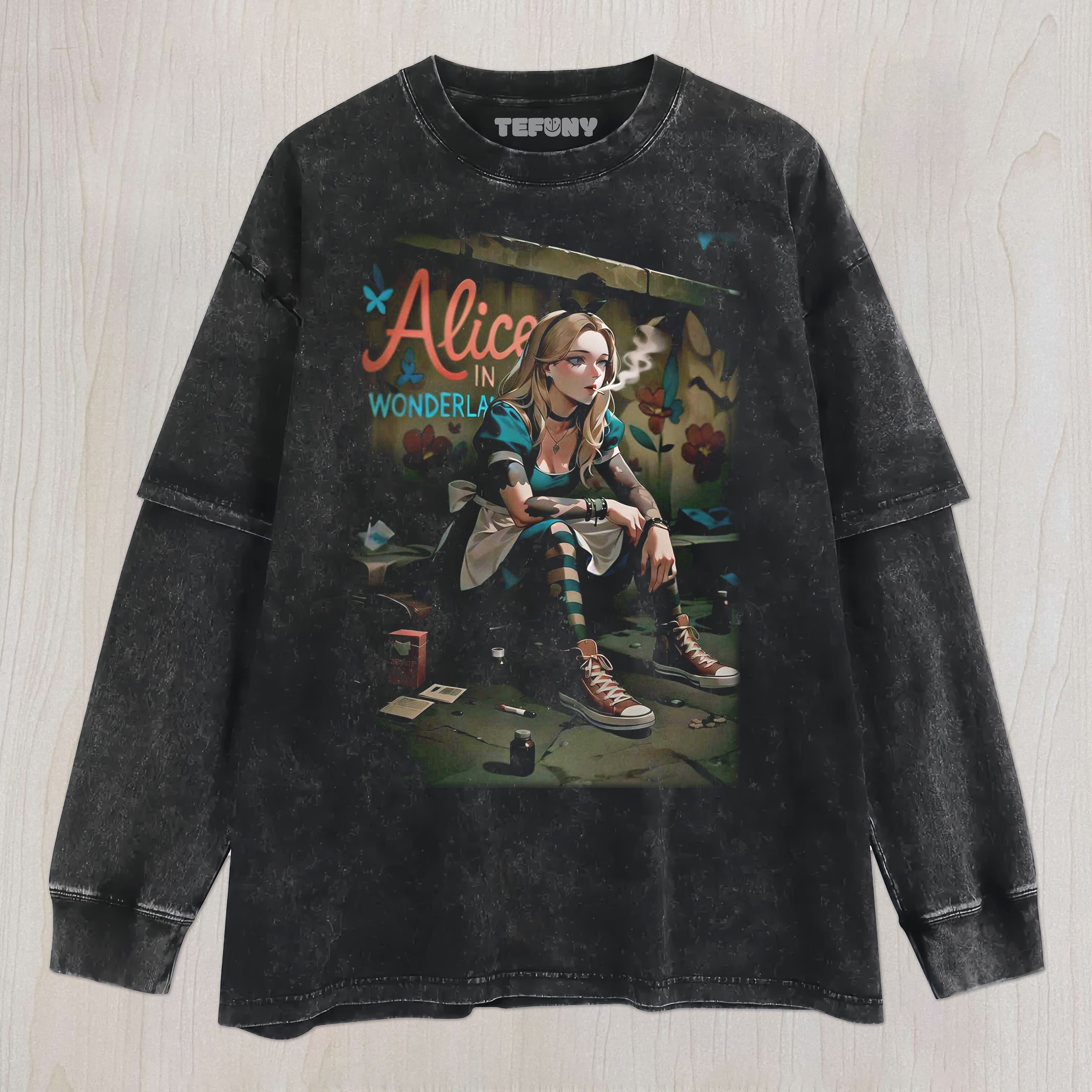 ALICE IN WONDERLAND N6 UNISEX TEE, TANK TOP, LAYERED LS, SWEATSHIRT & HOODIE