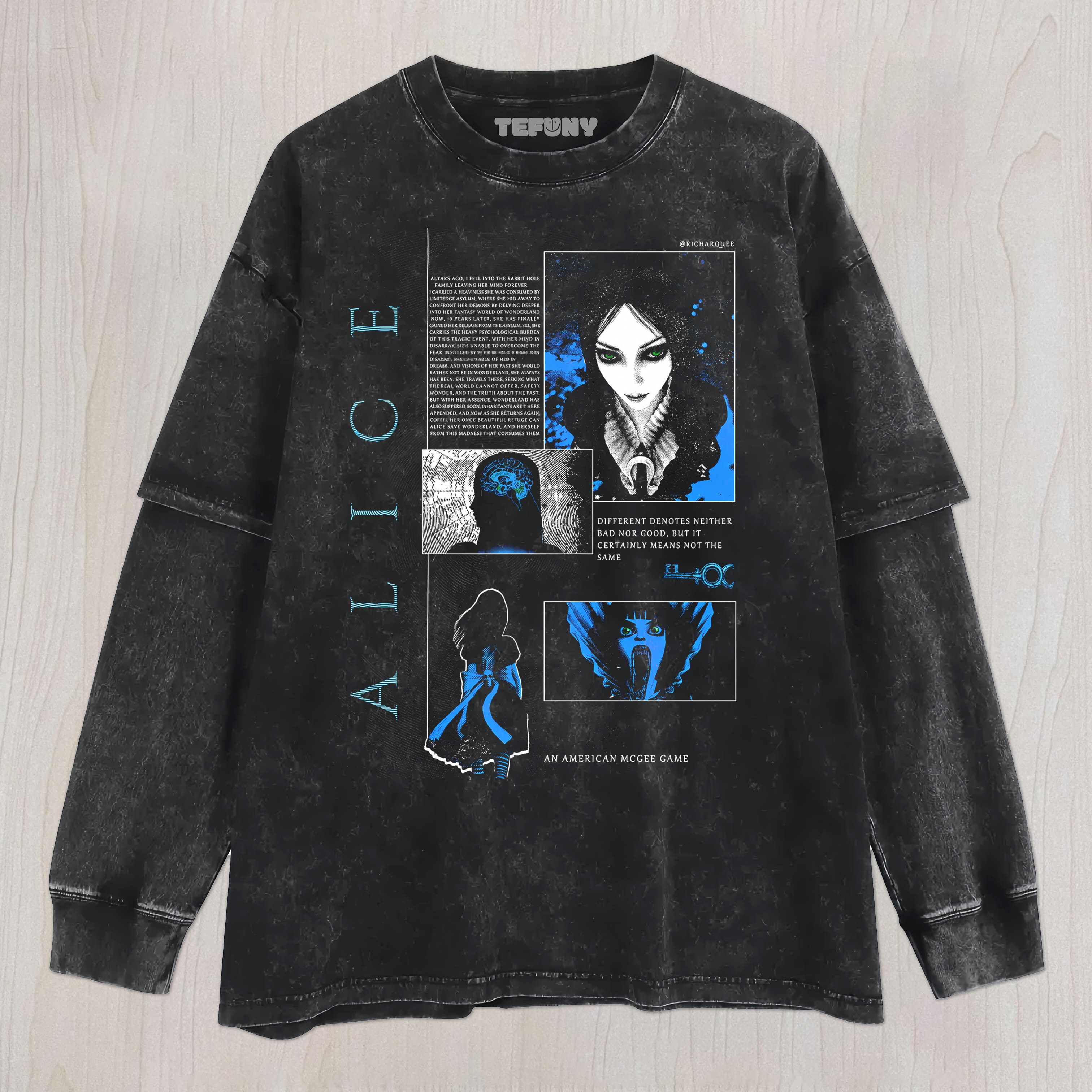 ALICE MADNESS RETURNS UNISEX TEE, TANK TOP, LAYERED LS, SWEATSHIRT & HOODIE