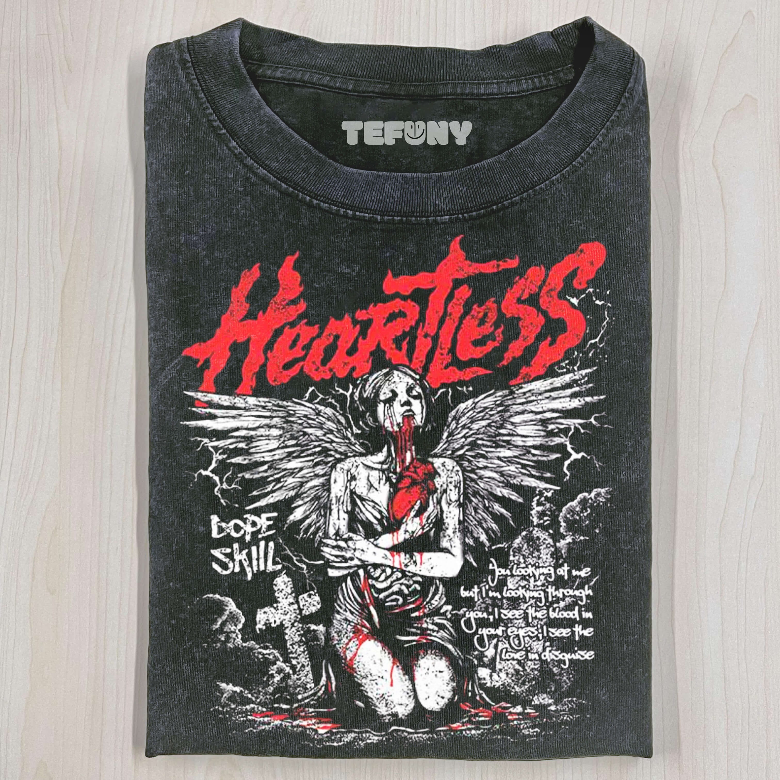 ANGEL WITH A PIERCED HEART T-SHIRT