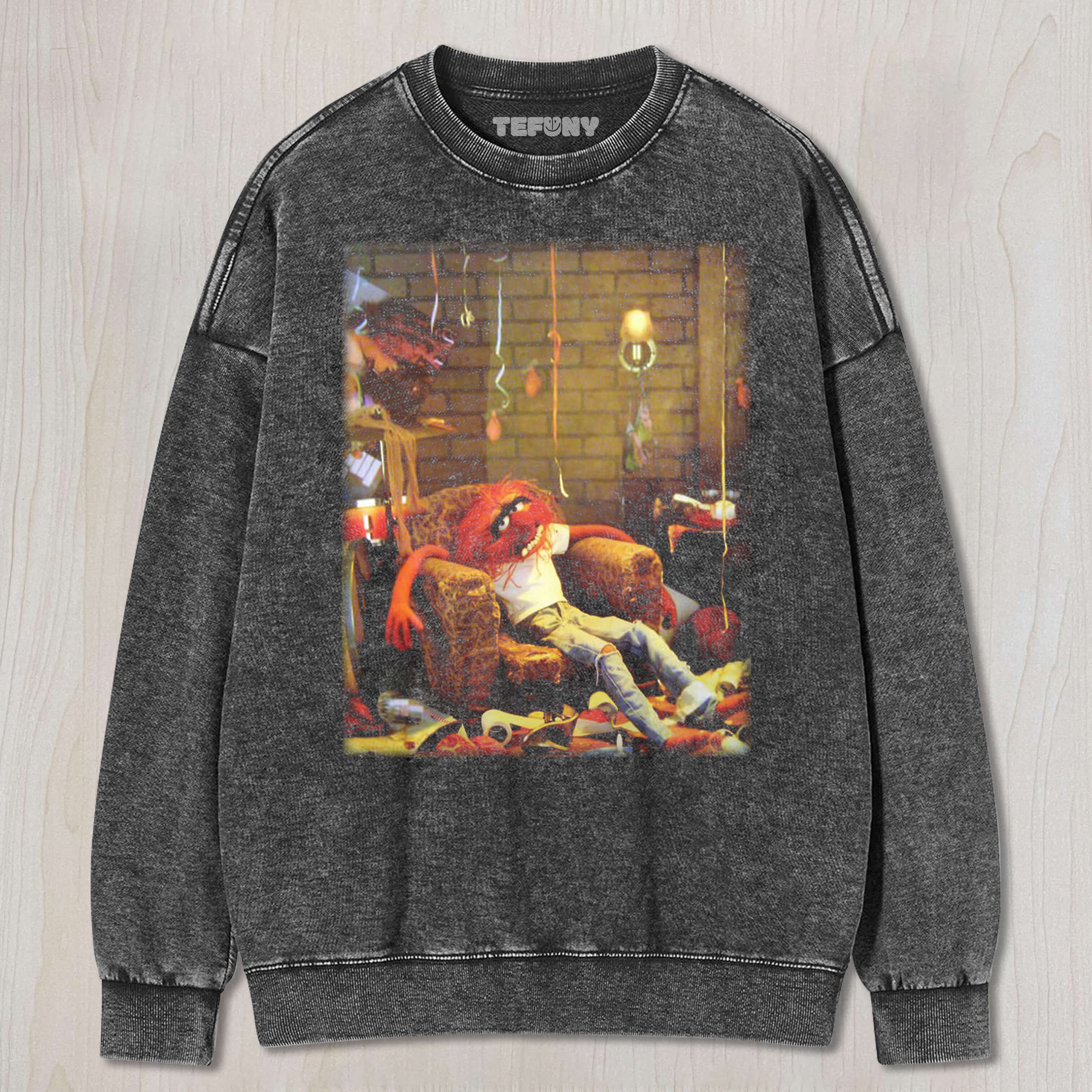 ANIMAL SLUMPED INTO A CHAIR TEE & SWEAT & HOOD