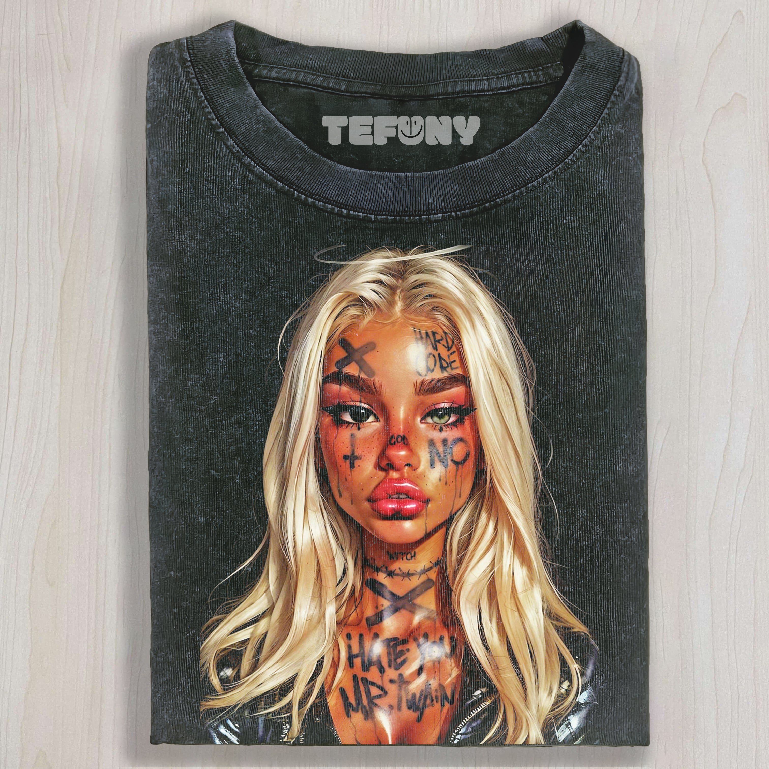 ANIME WOMAN COVERED IN TATTOOS T-SHIRT & LONG SLEEVES & HOODIES