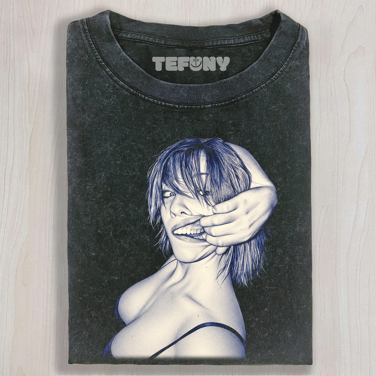 A SEXY GIRL PULLING AT HER LIPS UNISEX TEE, TANK TOP, LAYERED LS, SWEATSHIRT & HOODIE