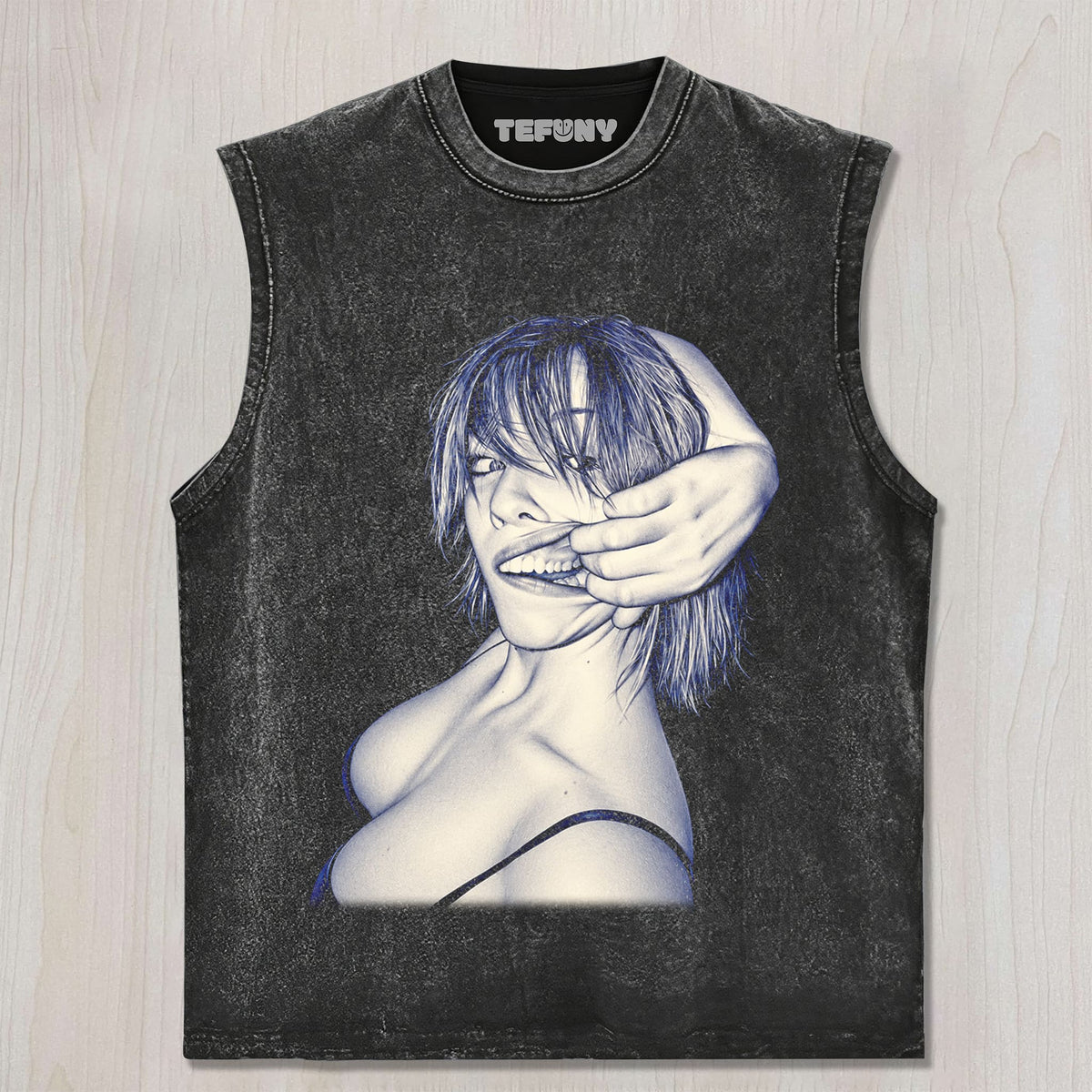 A SEXY GIRL PULLING AT HER LIPS UNISEX TEE, TANK TOP, LAYERED LS, SWEATSHIRT & HOODIE