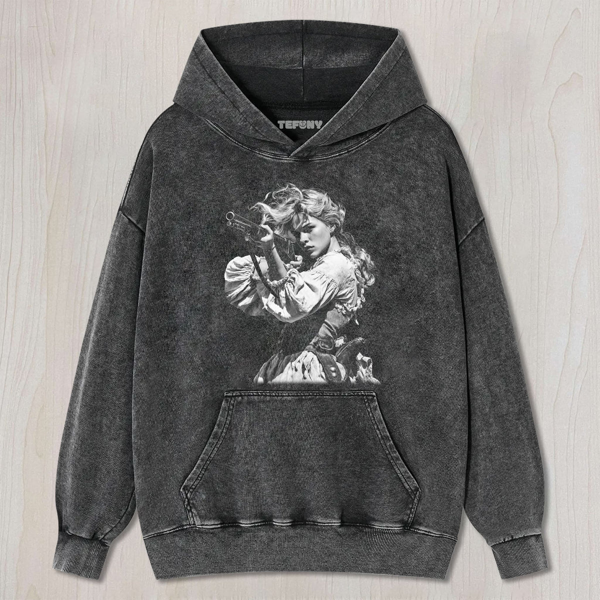 A WESTERN GIRL HOLDING A GUN UNISEX TEE, TANK TOP, LAYERED LS, SWEATSHIRT & HOODIE