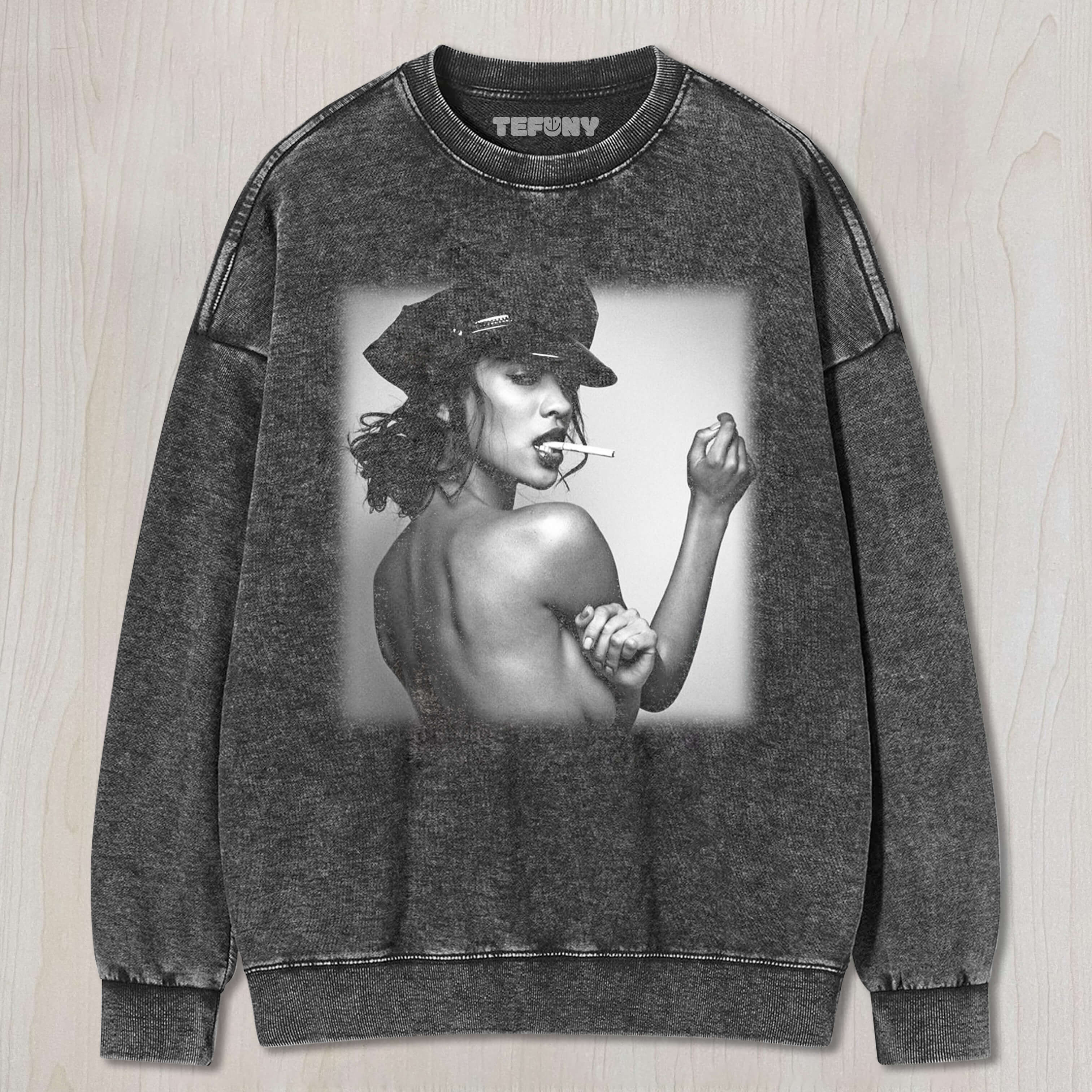 A COOL WOMAN SMOKING T-SHIRT