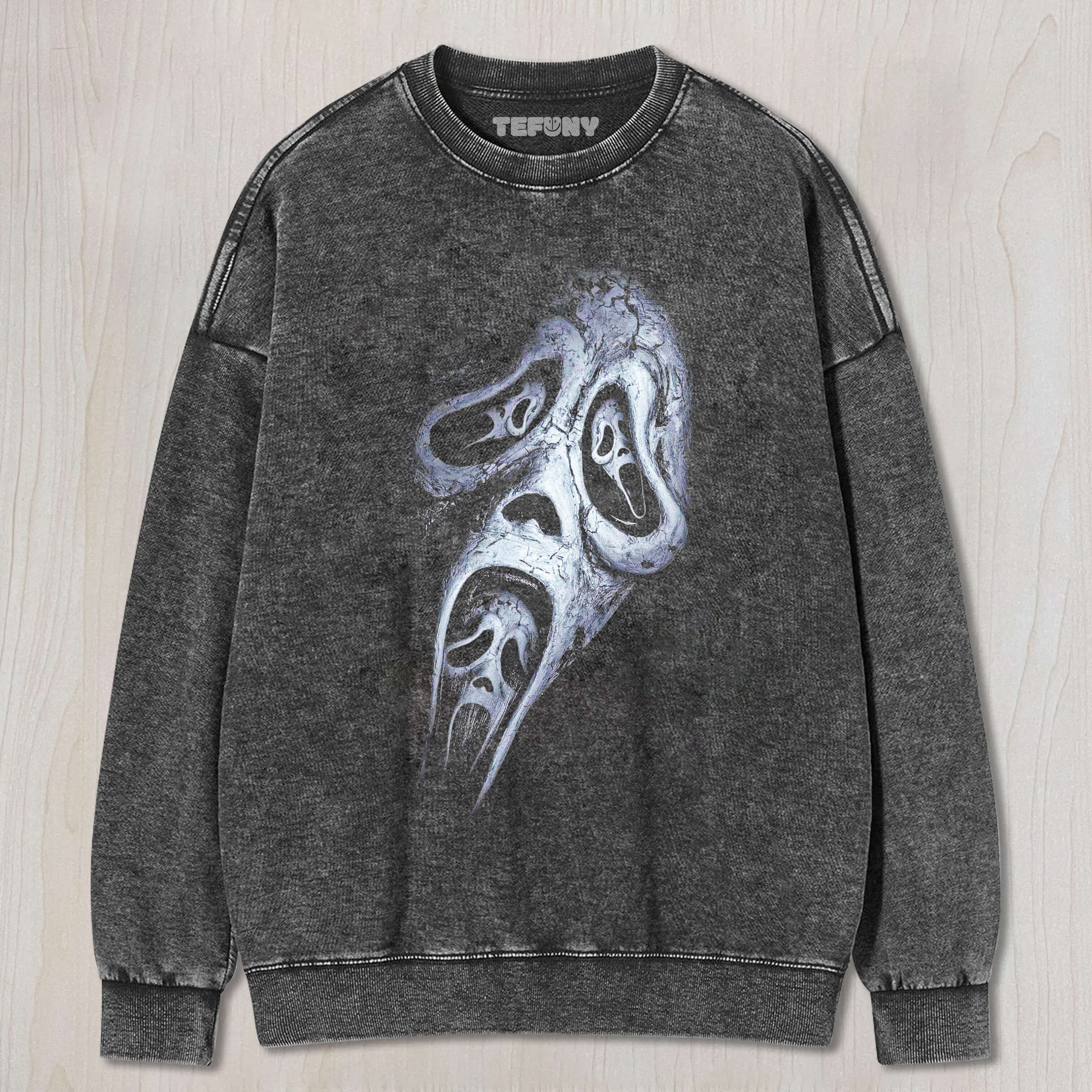 A GHOST FACE HIDDEN WITHIN A GHOST FACE T-SHIRT