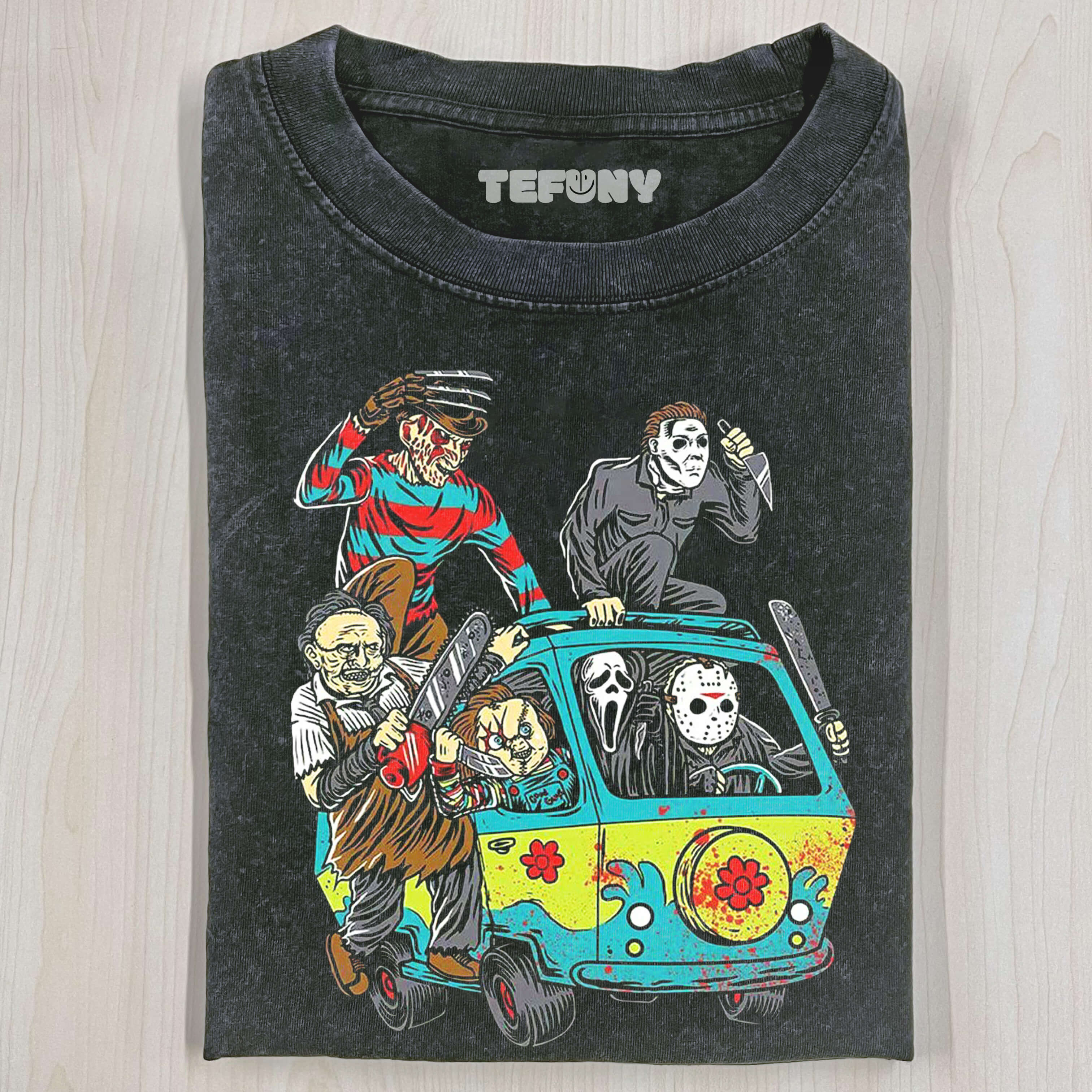 A GROUP OF CLOWNS RIDING IN A CAR T-SHIRT