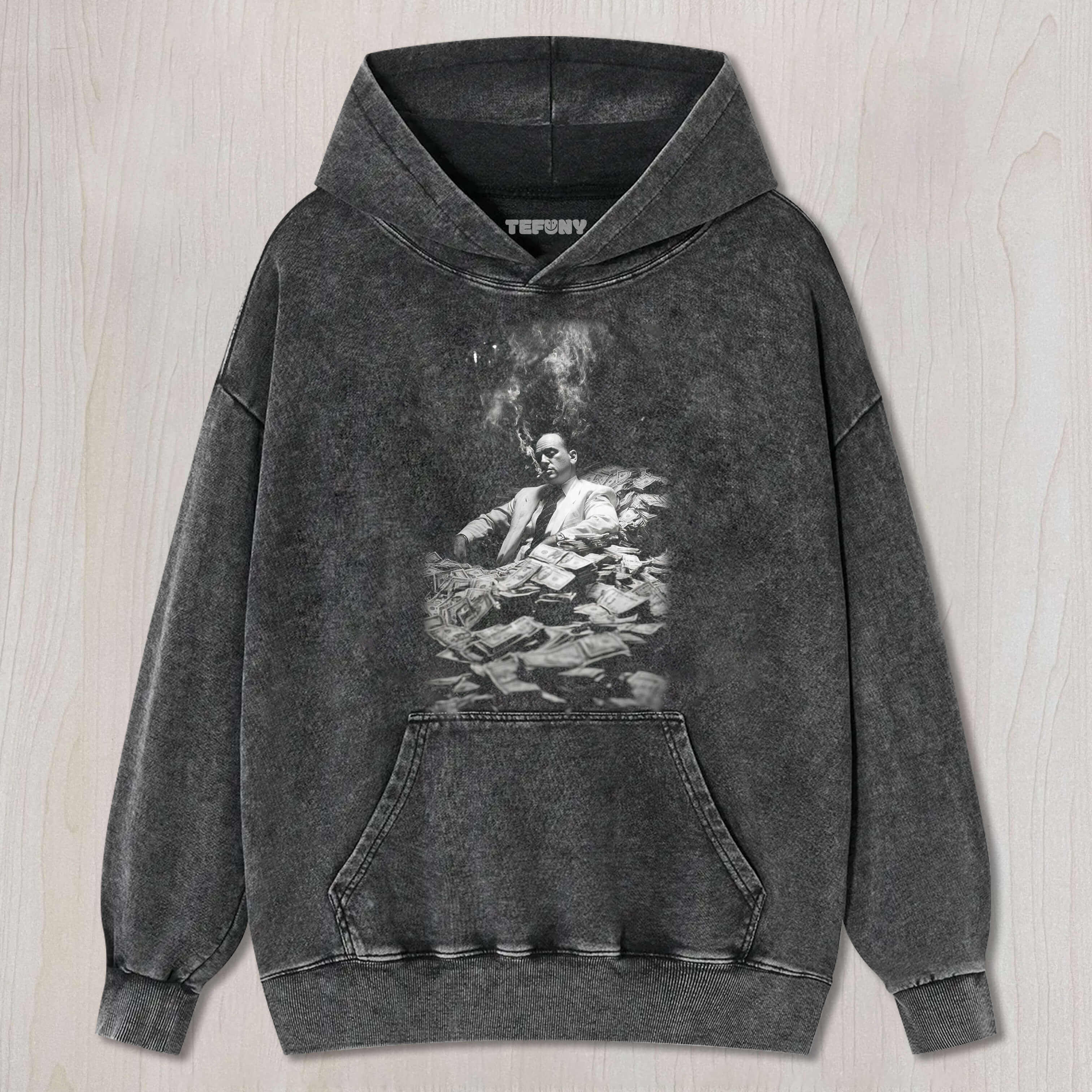 A MAN IN A PILE OF MONEY TEE & SWEAT & HOOD