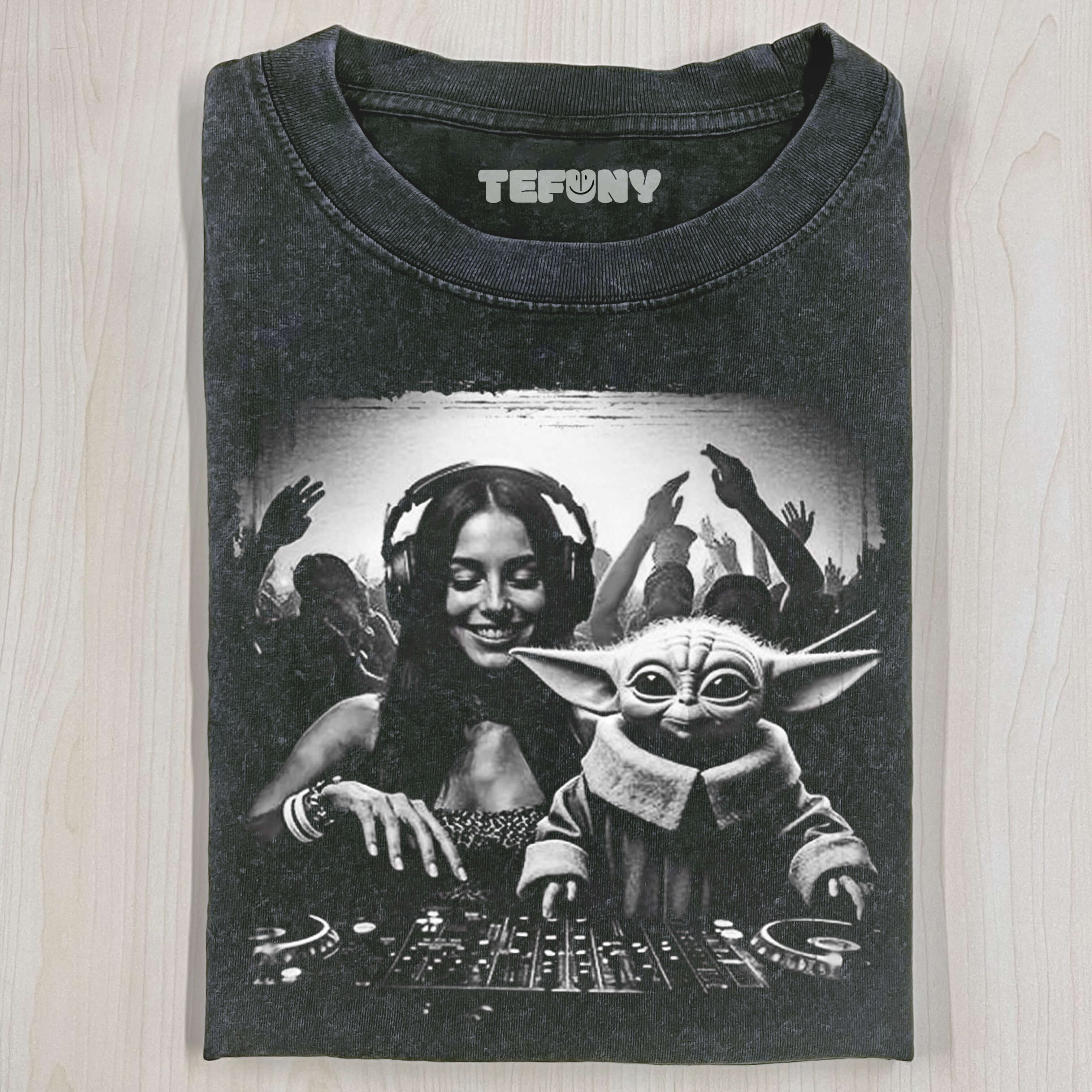 BABY YODA ON THE DECKS T-SHIRT