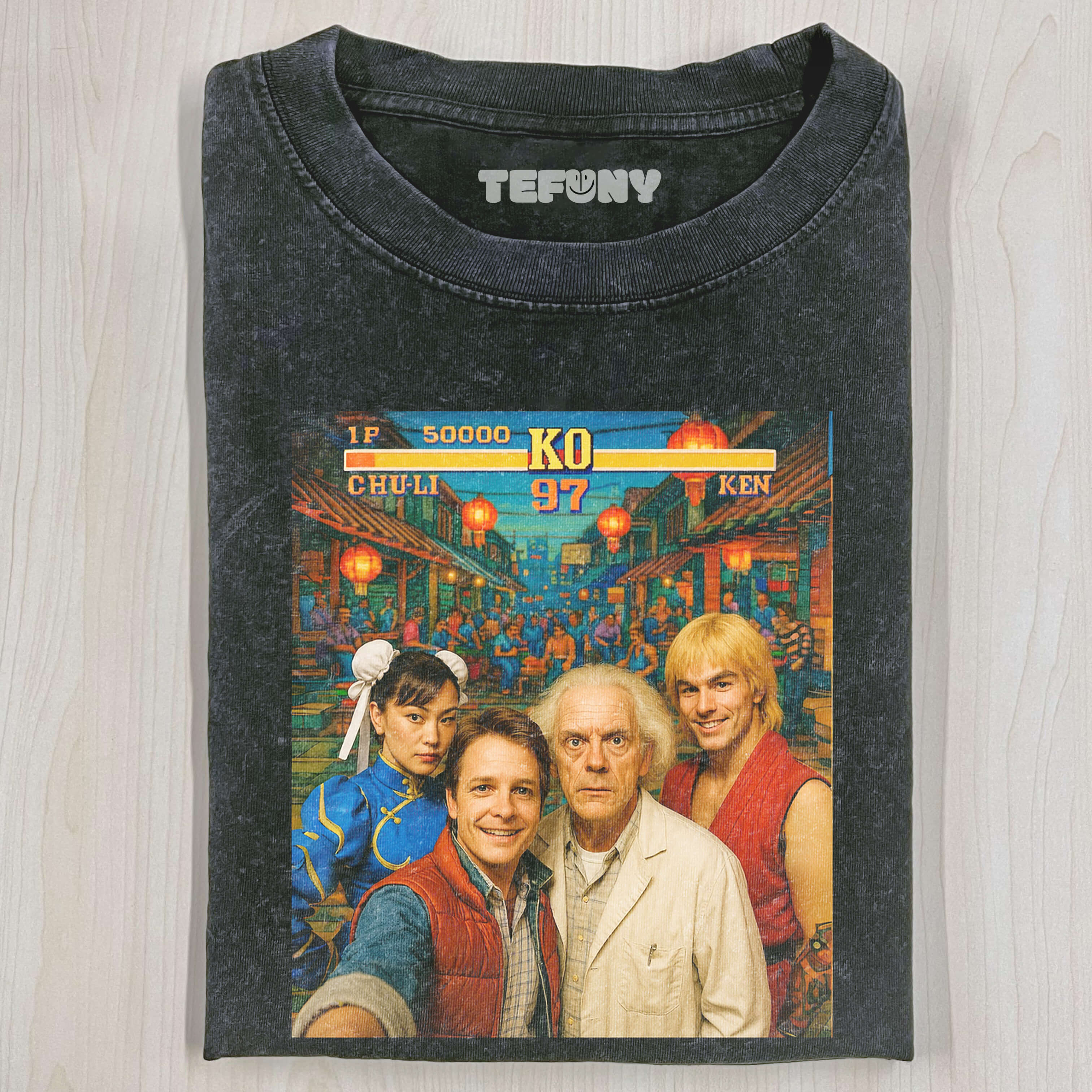 BACK TO THE FUTURE & STREET FIGHTER T-SHIRT