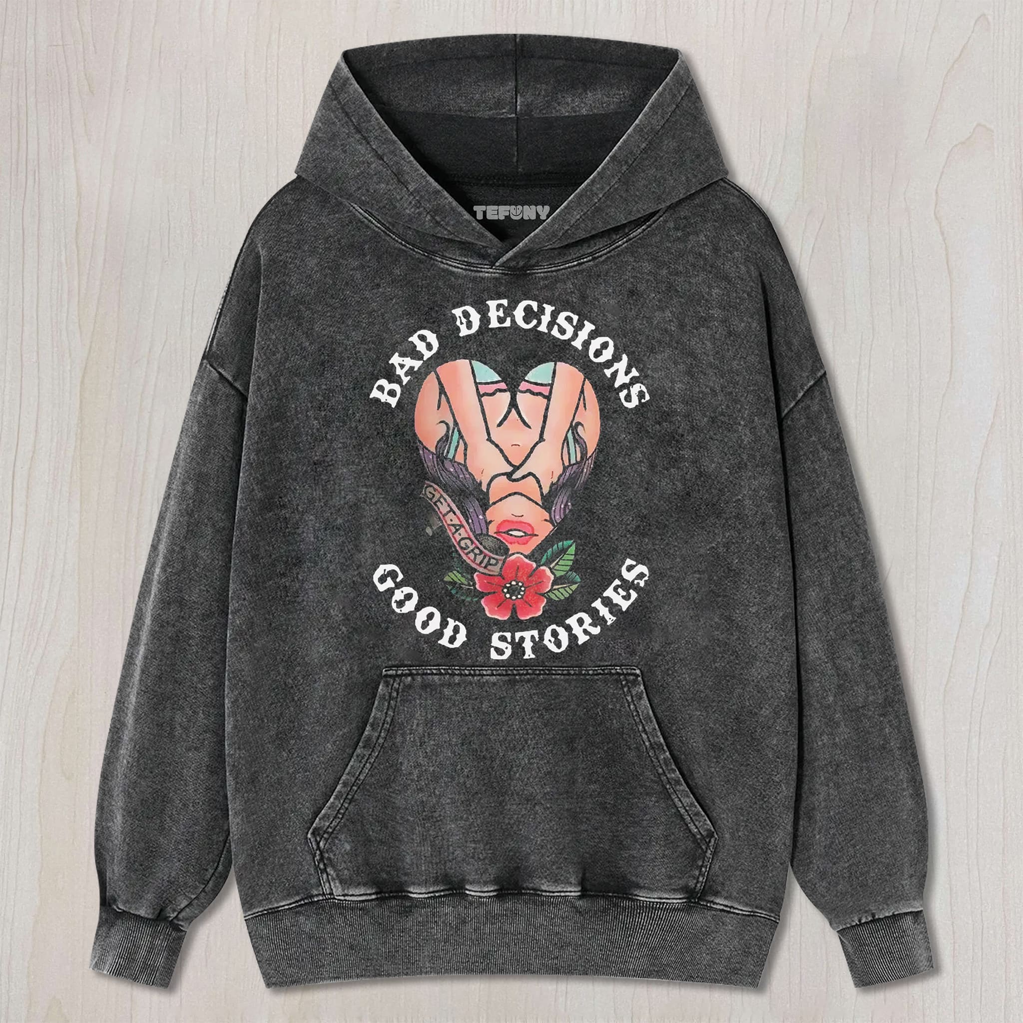 BAD DECISIONS GOOD STORIES UNISEX TEE, TANK TOP, LAYERED LS, SWEATSHIRT & HOODIE