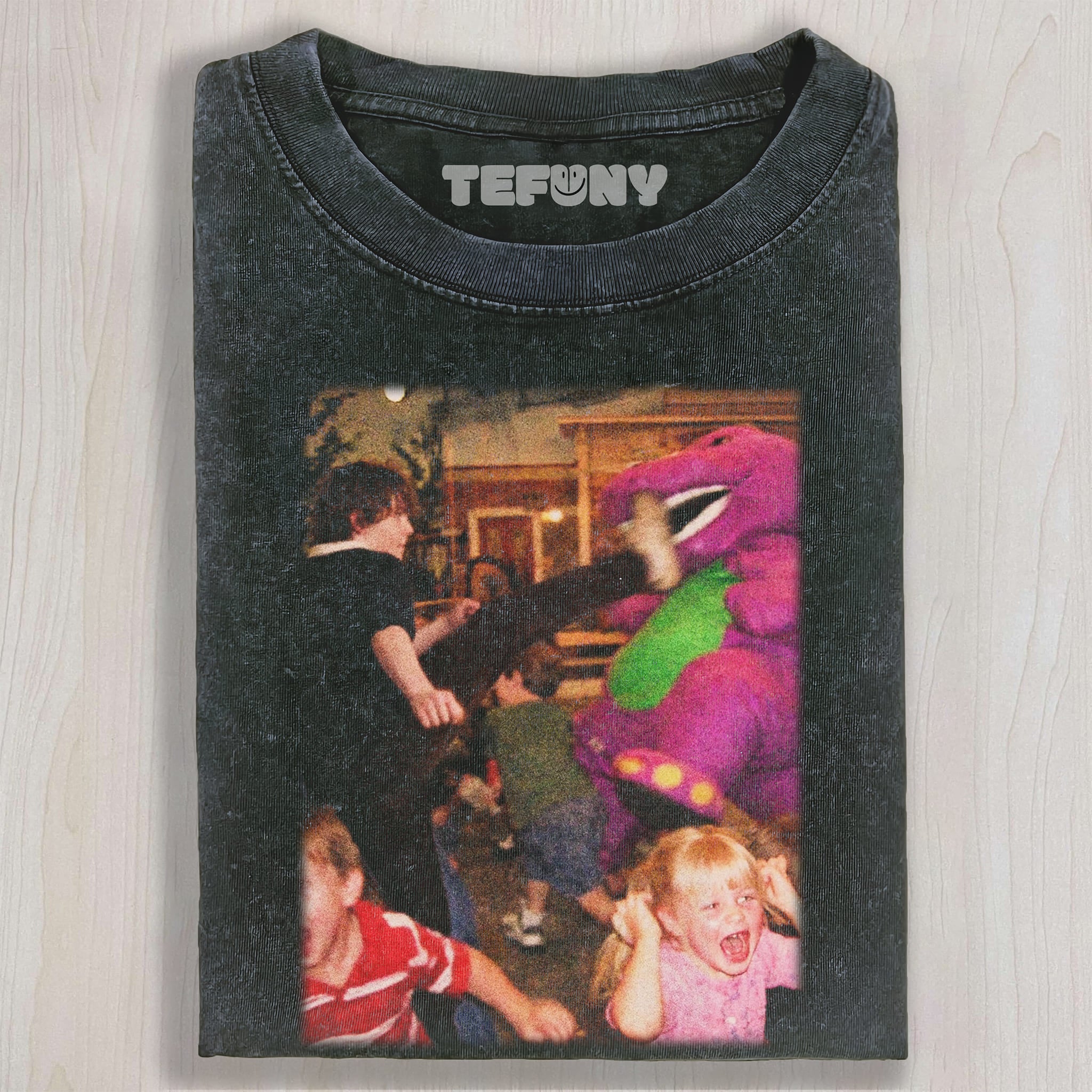 BARNEY GOT KICKED MEME UNISEX TEE, TANK TOP, LAYERED LS, SWEATSHIRT & HOODIE