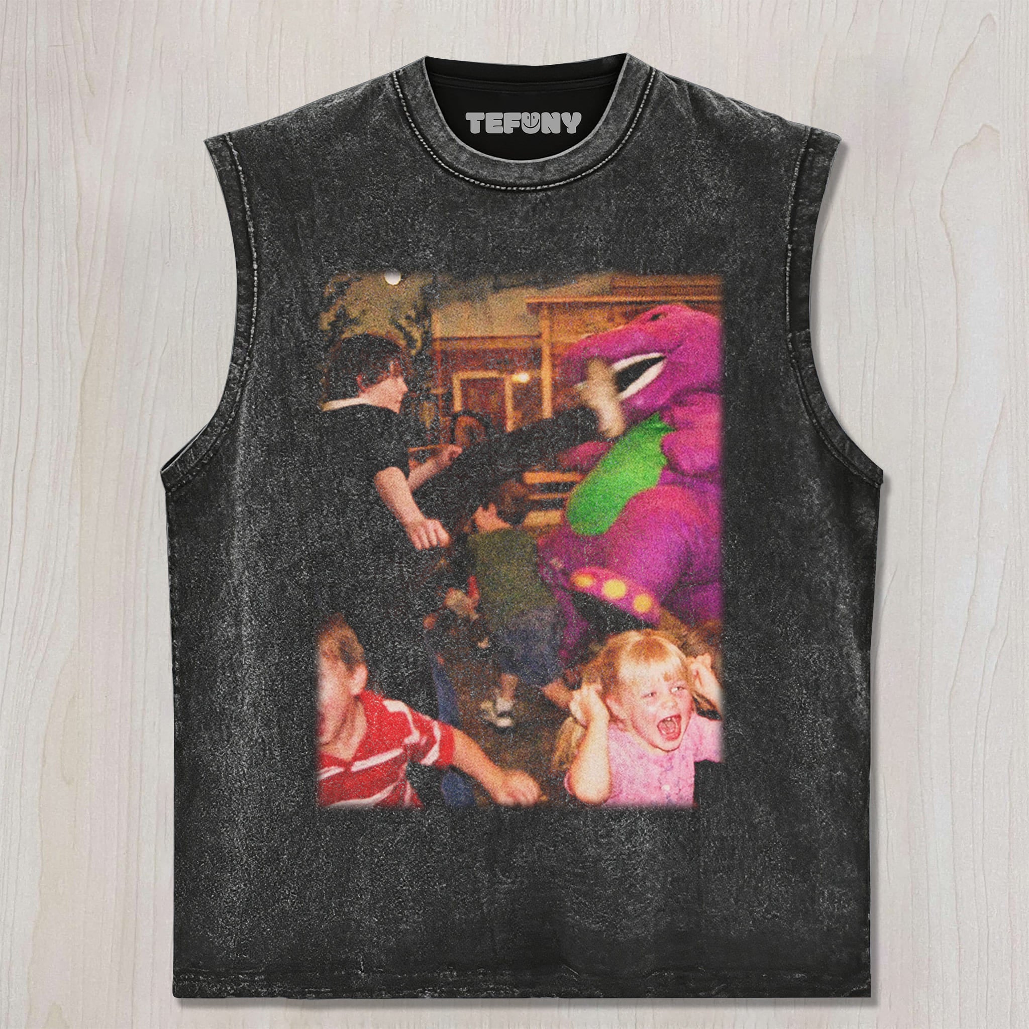 BARNEY GOT KICKED MEME UNISEX TEE, TANK TOP, LAYERED LS, SWEATSHIRT & HOODIE