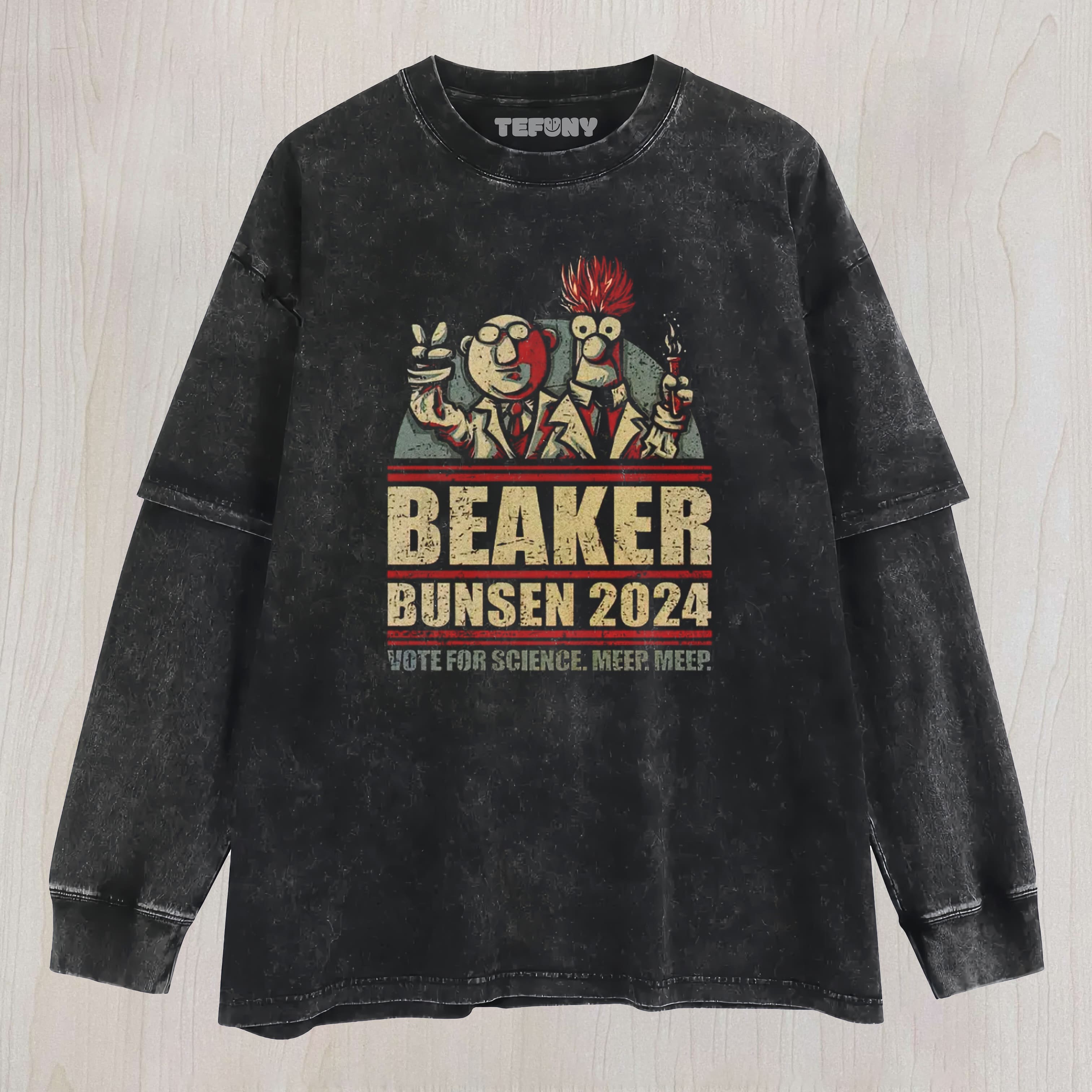 BEAKER & BUNSEN 2024 CAMPAIGN WASHED LAYERED LONG SLEEVE