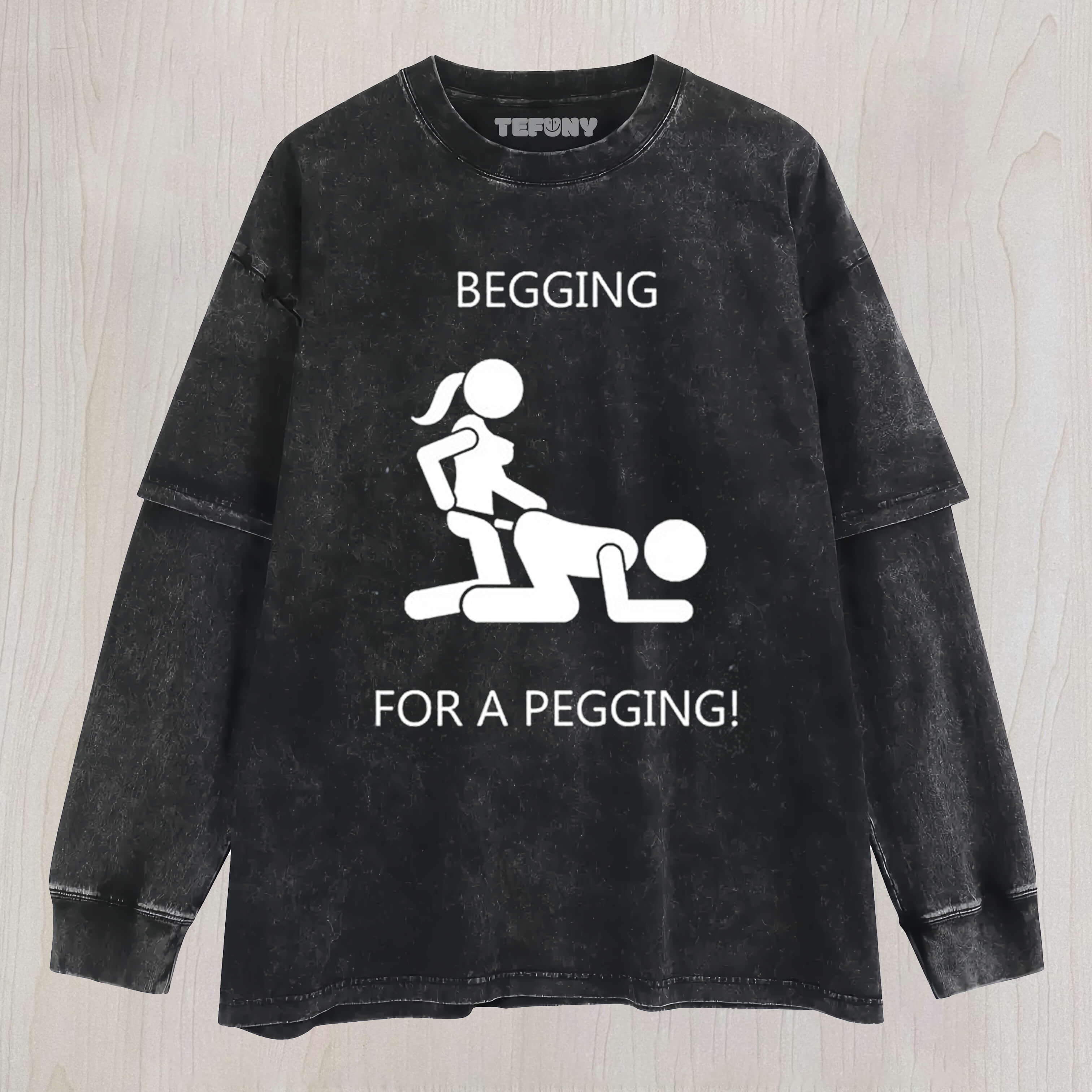 BEGGING FOR A PEGGING-MENS LAYERED LONG SLEEVE