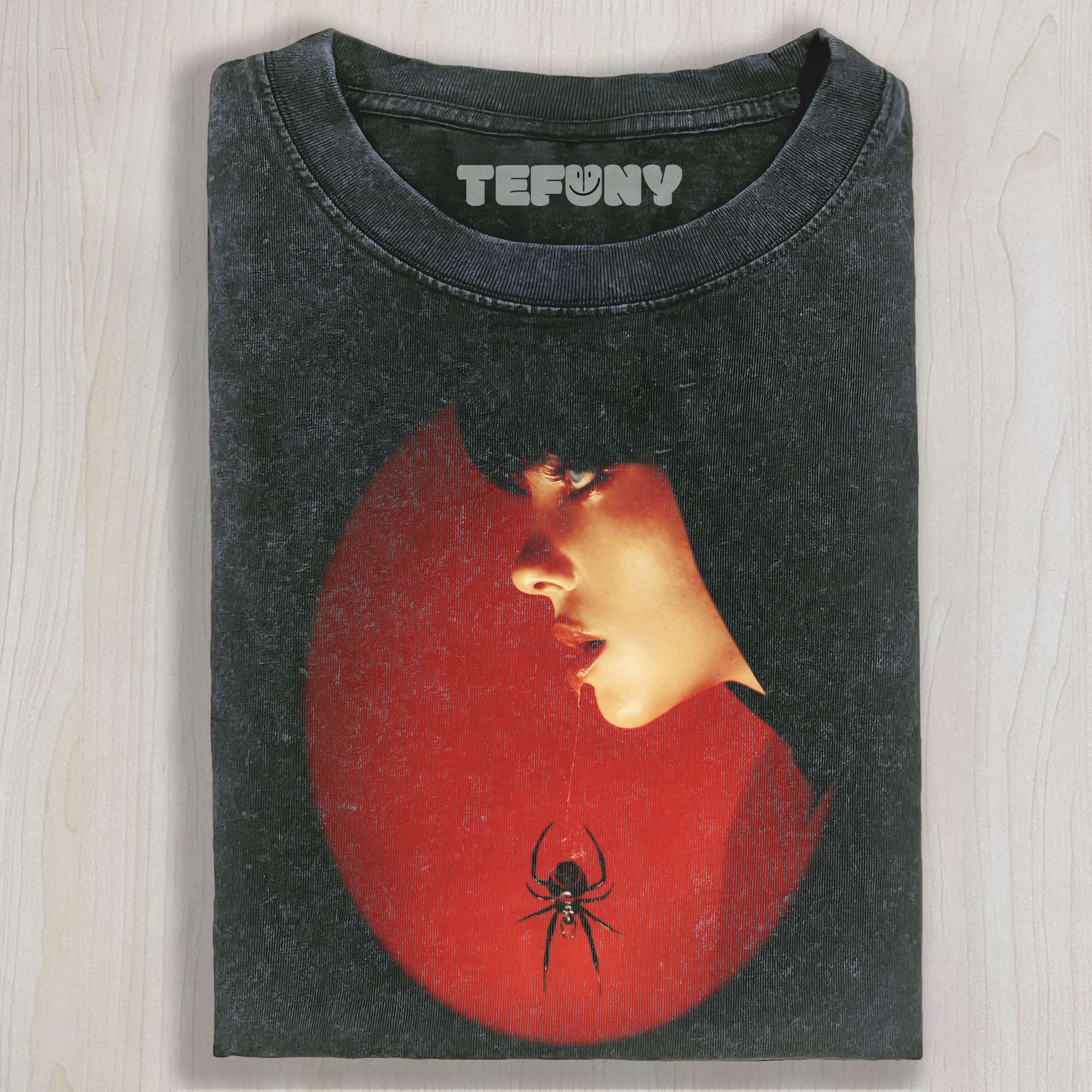 BILLIE EILISH HAS A SPIDER ON HER MOUTH T-SHIRT