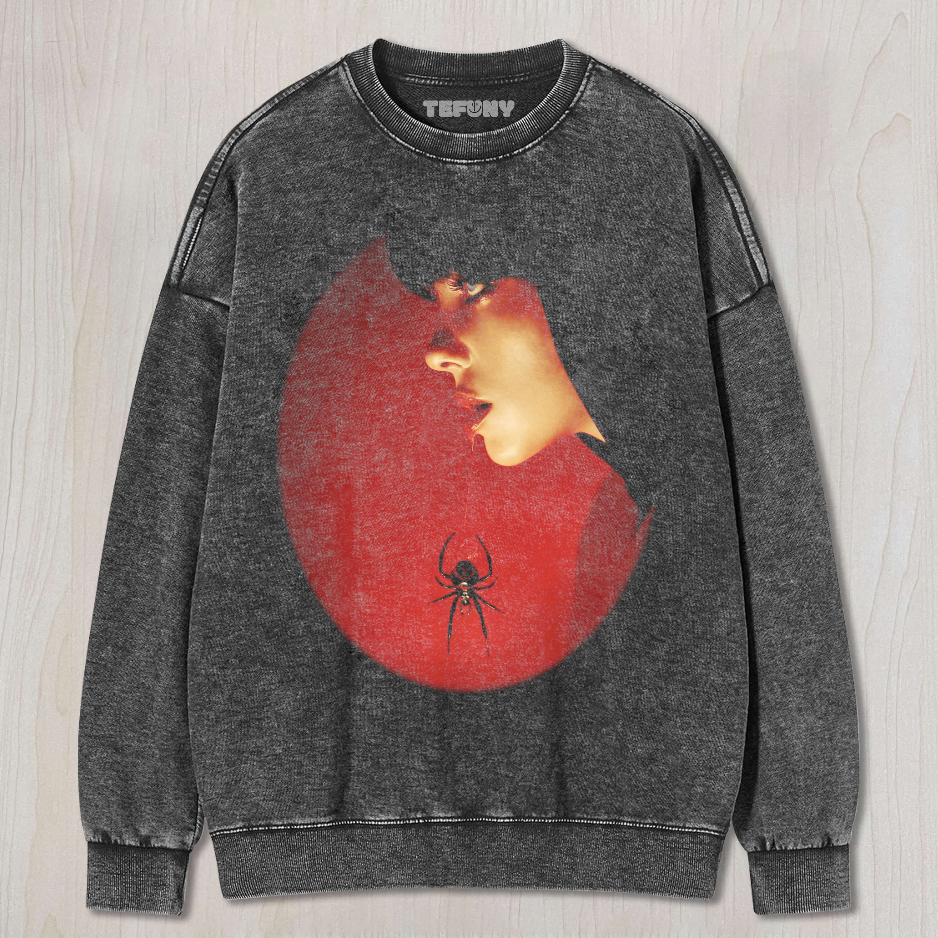 BILLIE EILISH HAS A SPIDER ON HER MOUTH T-SHIRT