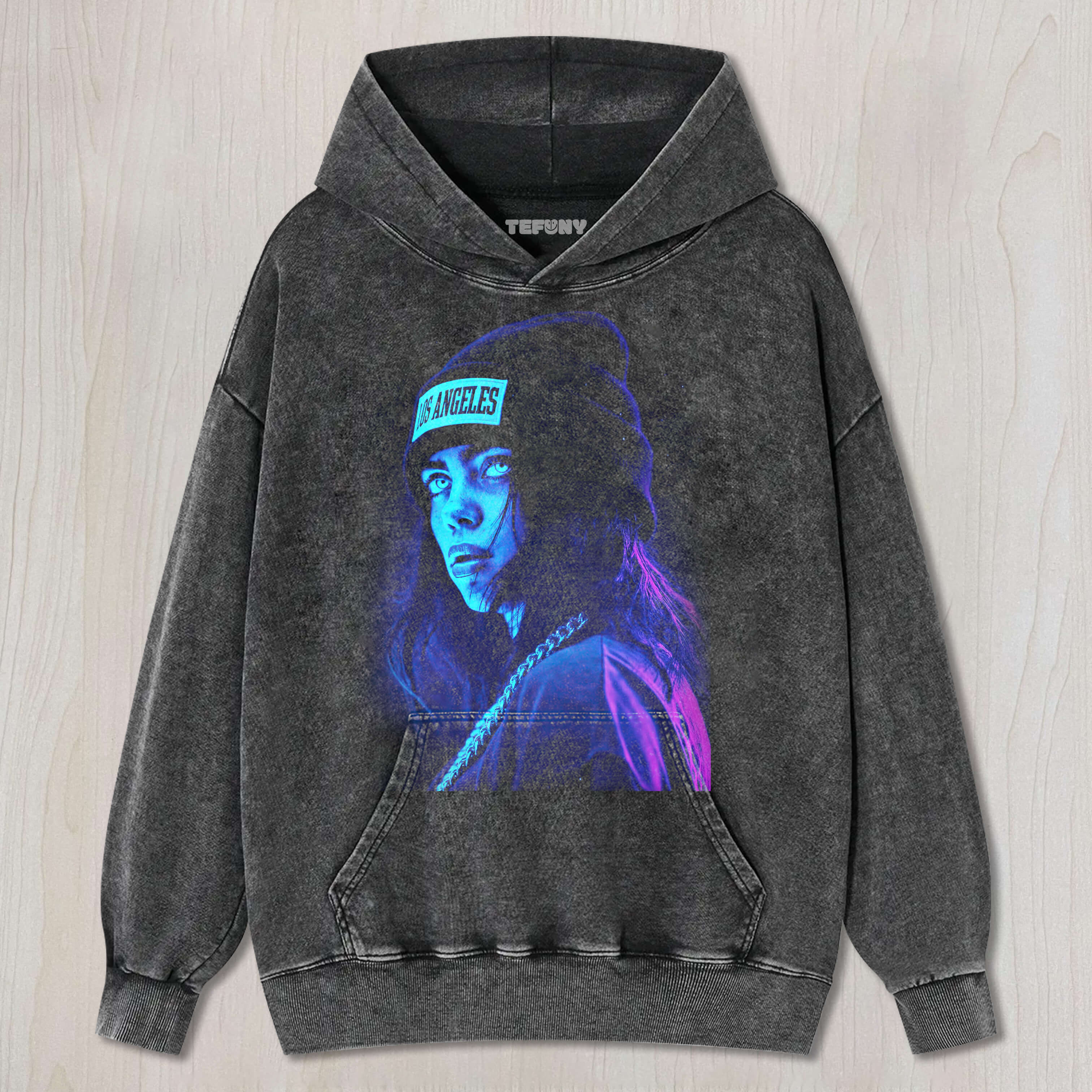 BILLIE EILISH IN BLUE T-SHIRT