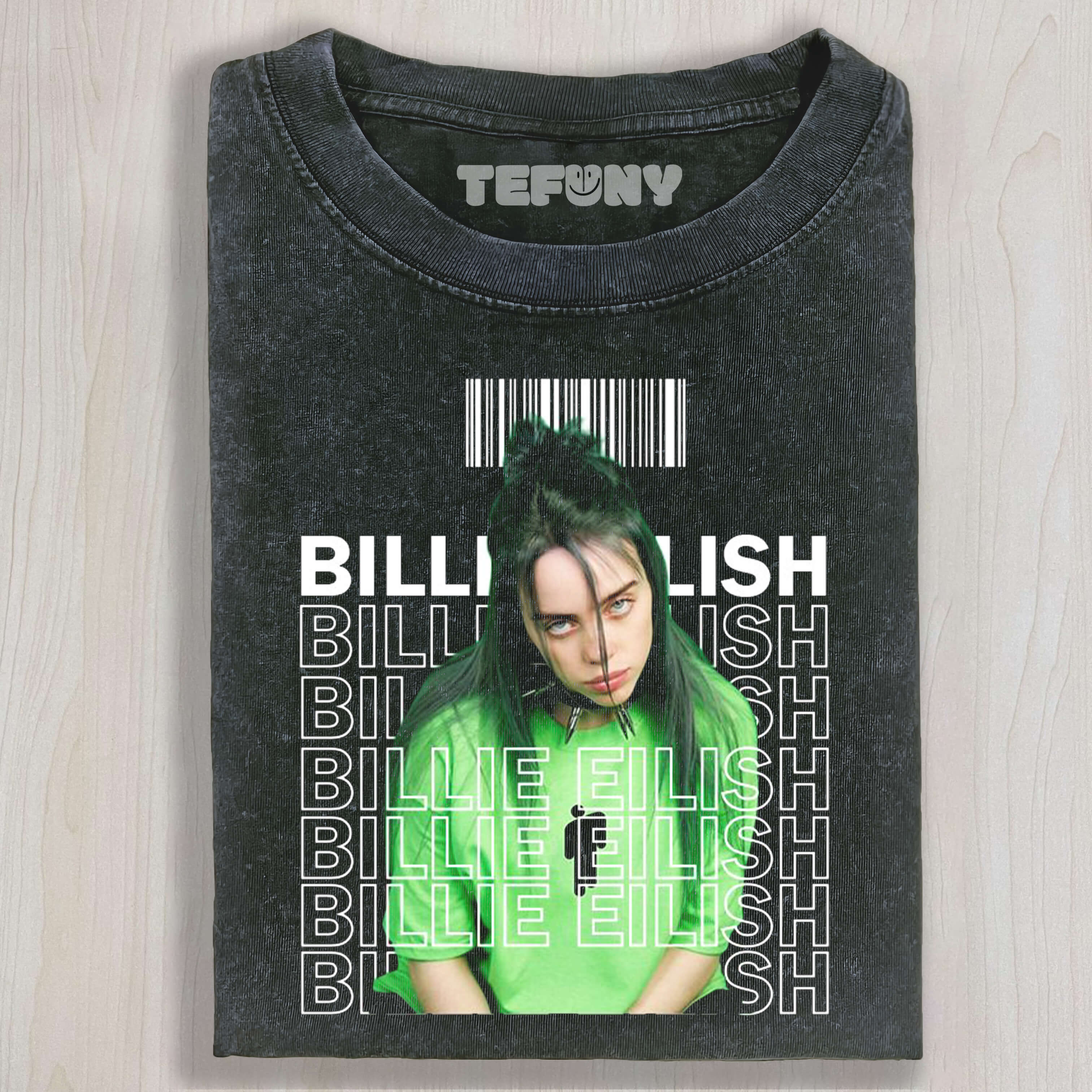 BILLIE EILISH IN GREEN T-SHIRT
