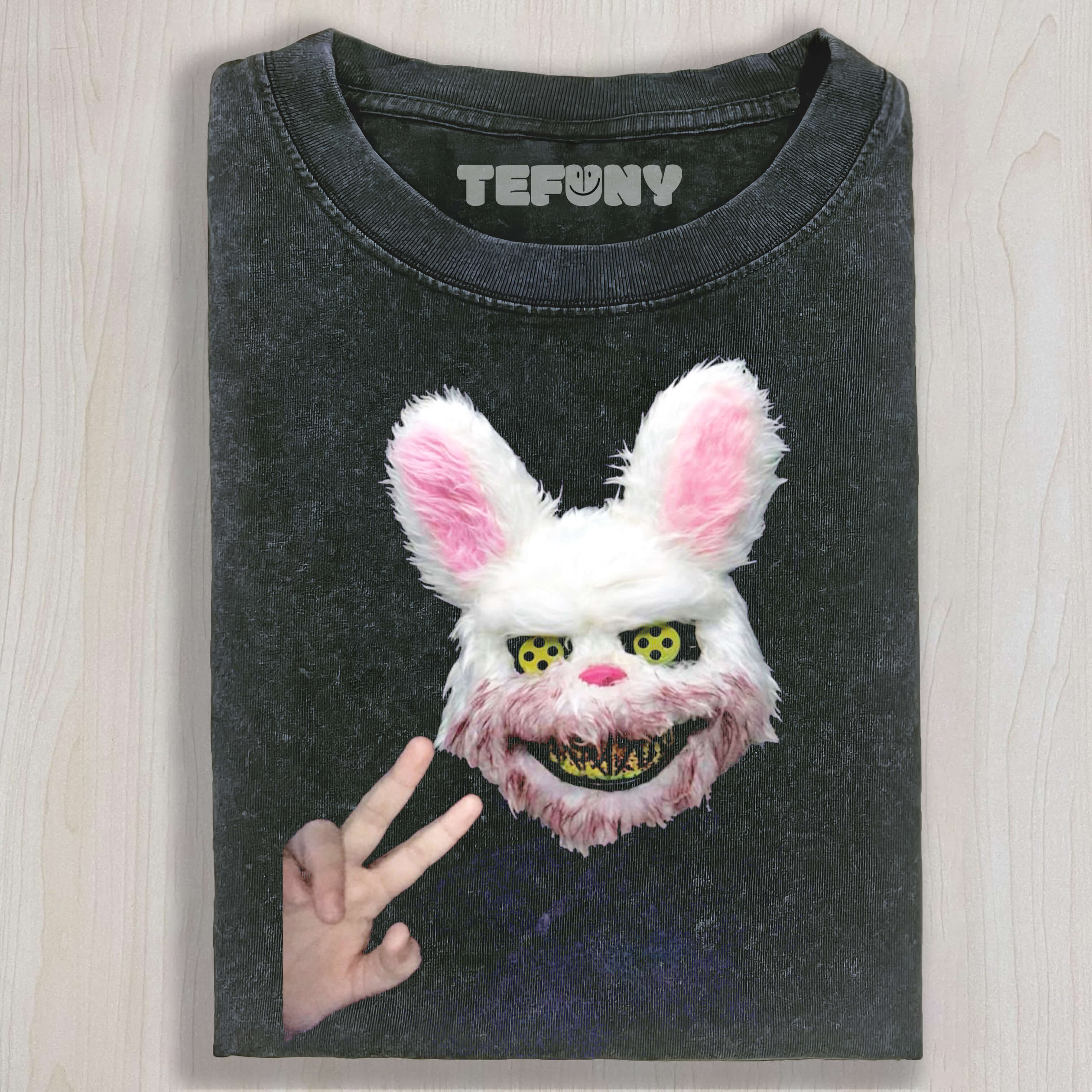 BLOODY PLUSH RABBIT MASK T-SHIRT