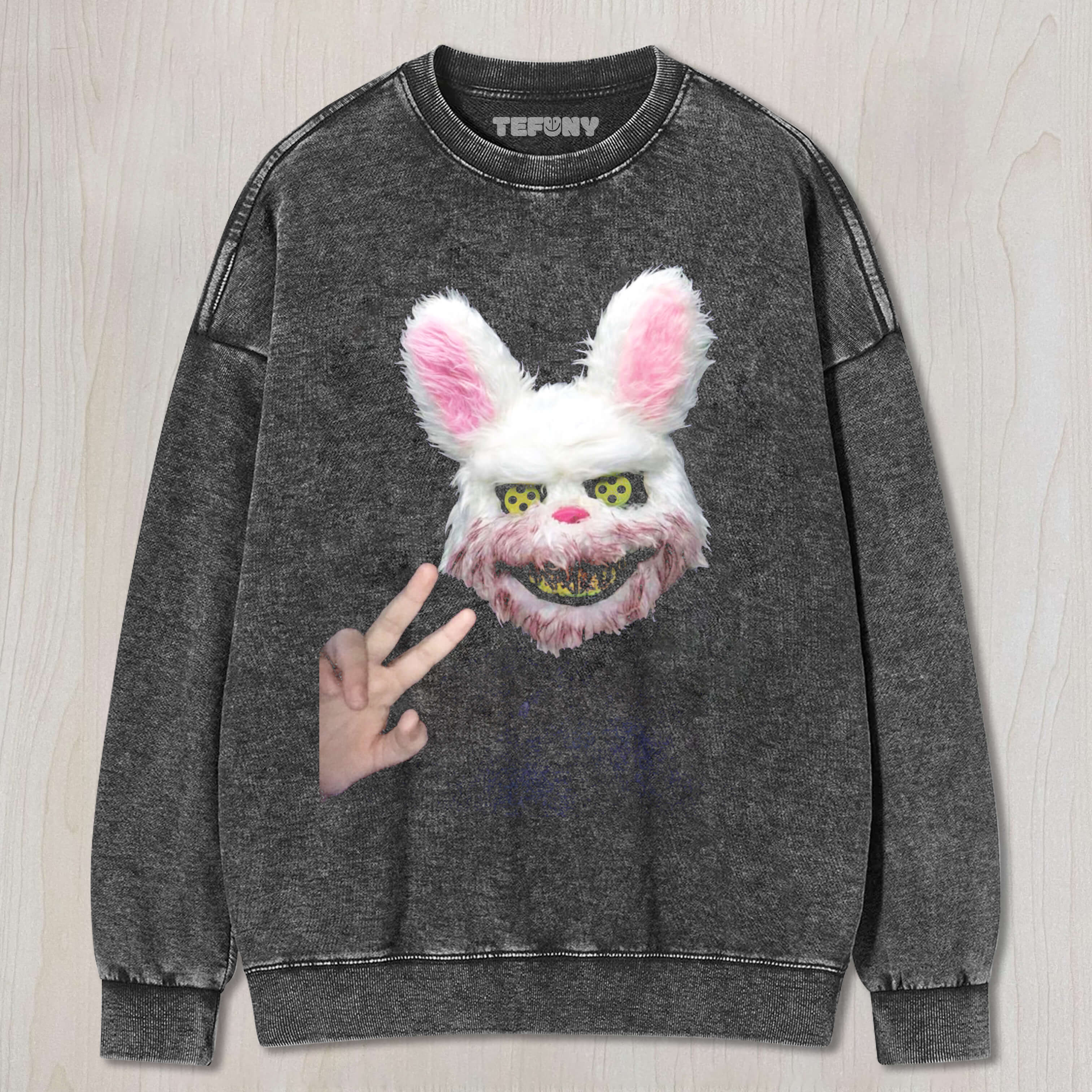 BLOODY PLUSH RABBIT MASK T-SHIRT