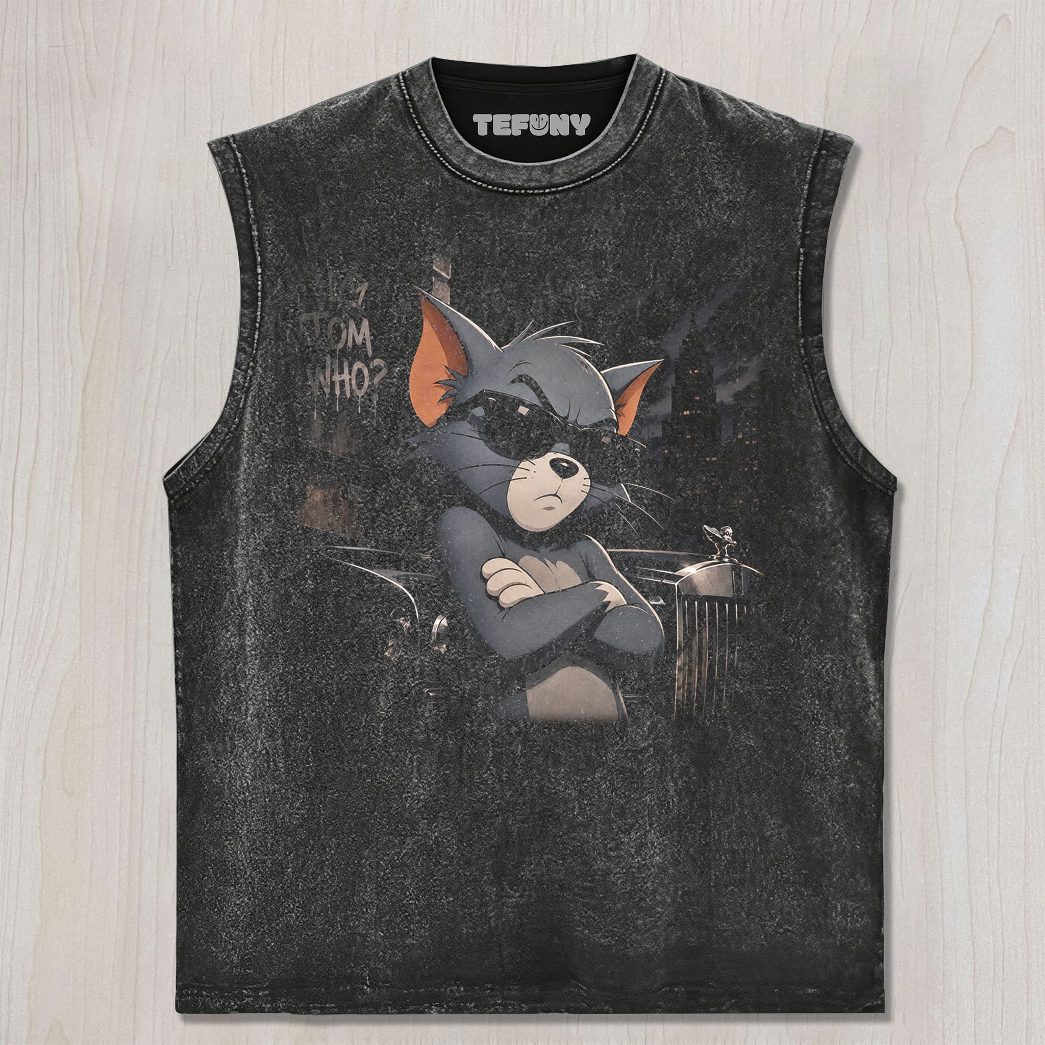 CARTOON CAT UNISEX TEE, TANK TOP, LAYERED LS, SWEATSHIRT & HOODIE