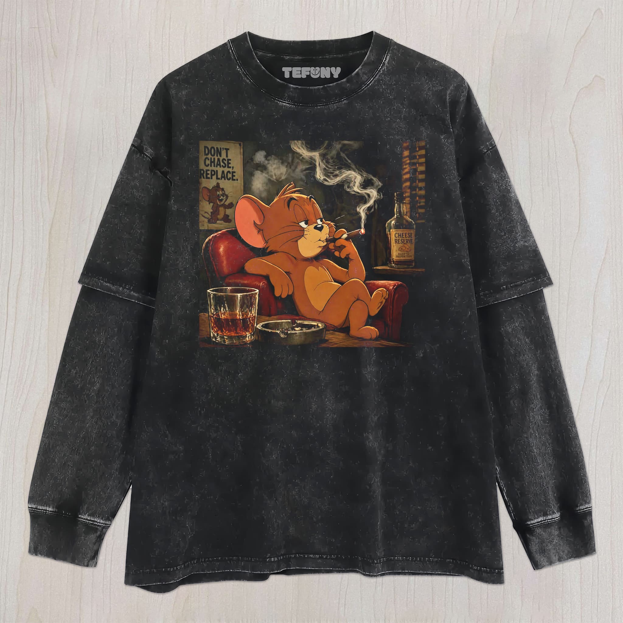 CARTOON MOUSE SMOKING UNISEX TEE, TANK TOP, LAYERED LS, SWEATSHIRT & HOODIE