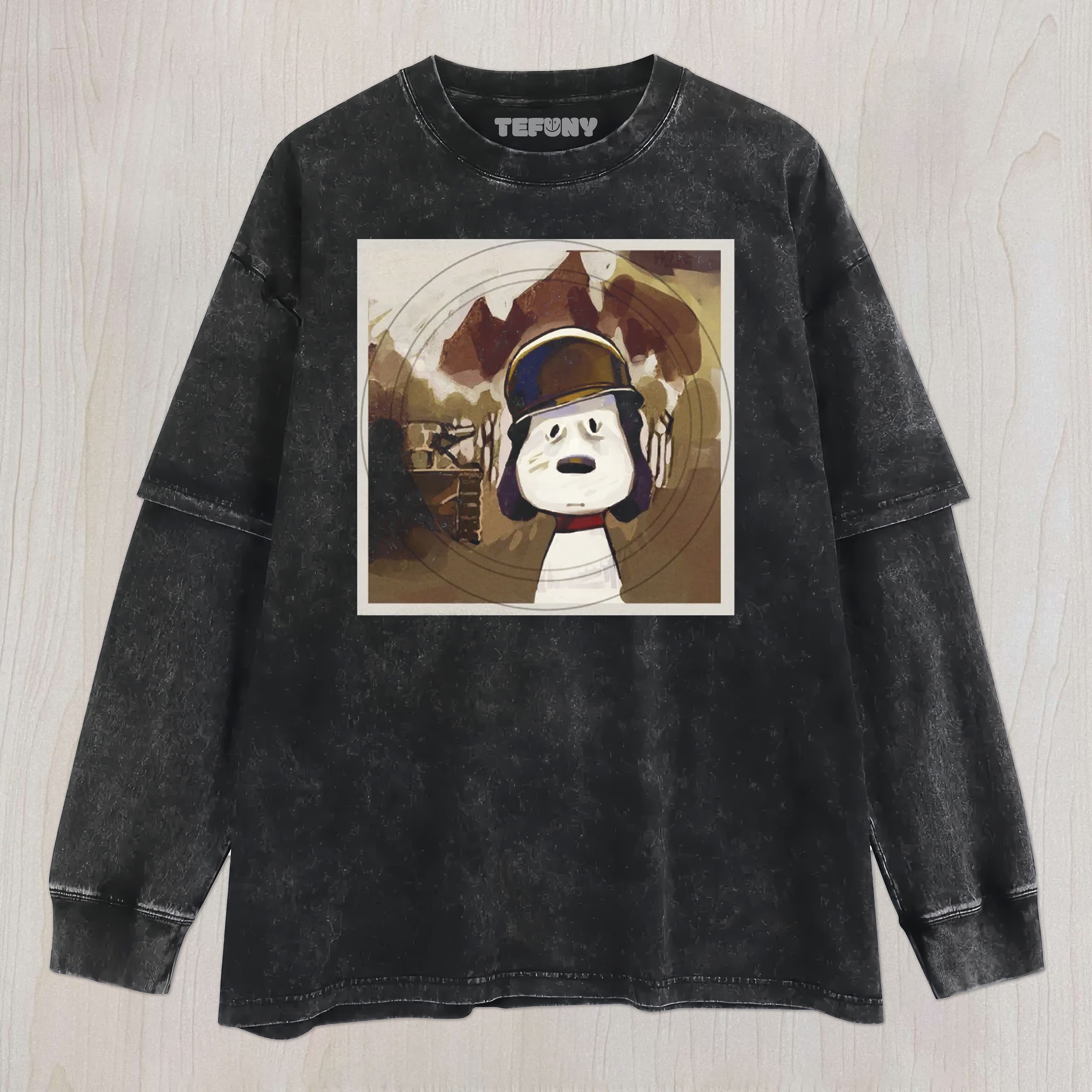 CARTOON DOG SOLDIER UNISEX TEE, TANK TOP, LAYERED LS, SWEATSHIRT & HOODIE