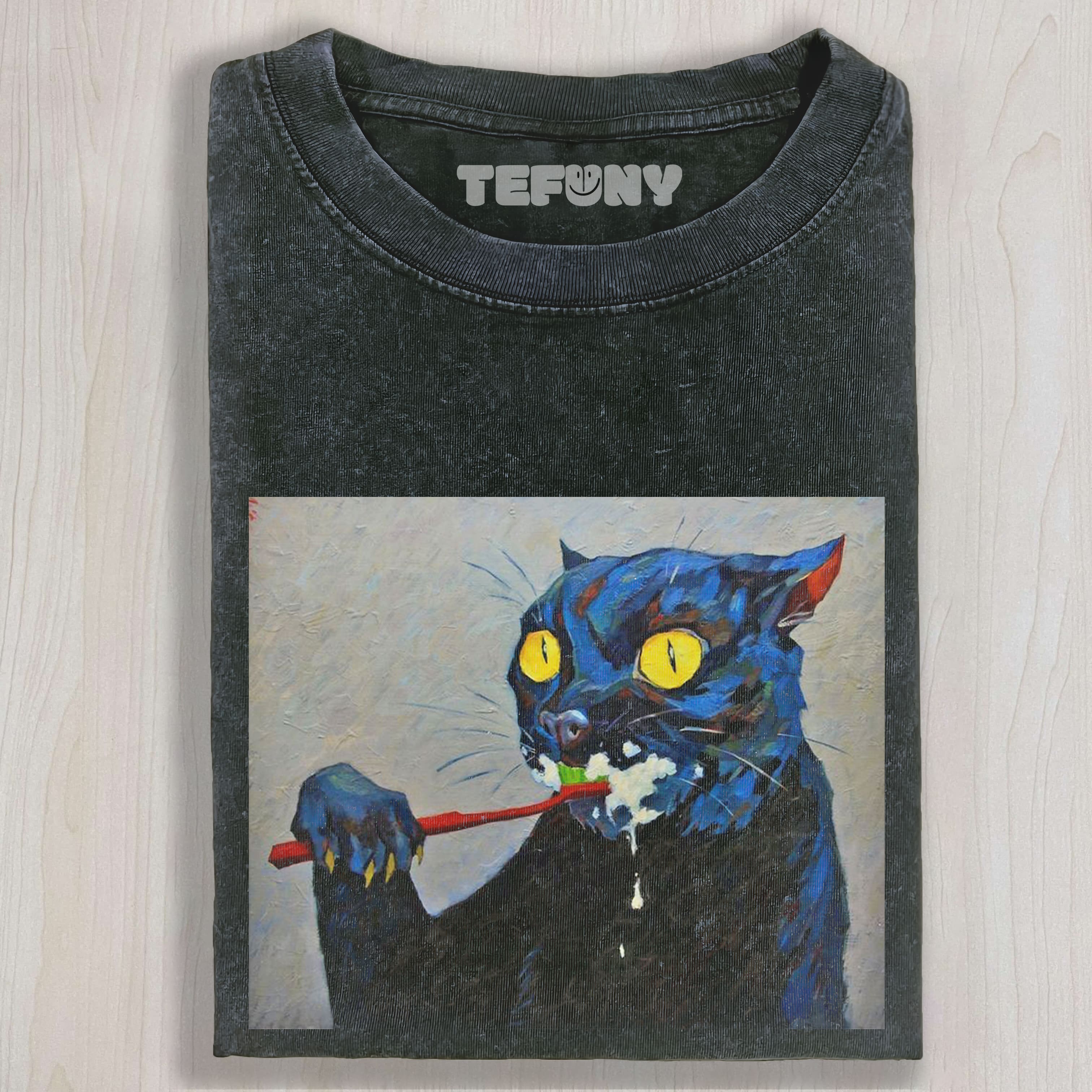 CAT BRUSHING TEETH TEE & SWEAT & HOOD