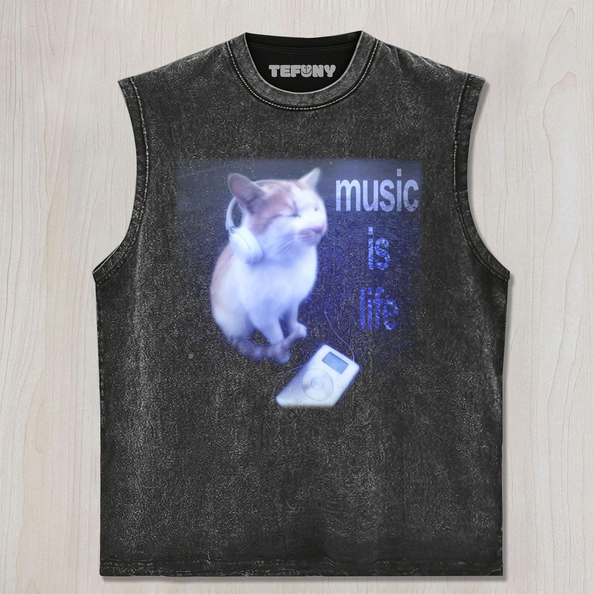 CAT MEME MUSIC IS LIFE UNISEX TEE, TANK TOP, LAYERED LS, SWEATSHIRT & HOODIE