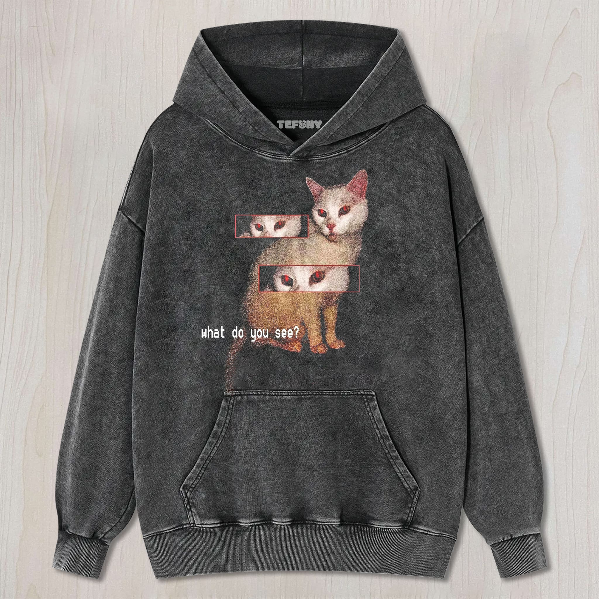 CAT MEME WHAT DO YOU SEE UNISEX TEE, TANK TOP, LAYERED LS, SWEATSHIRT & HOODIE