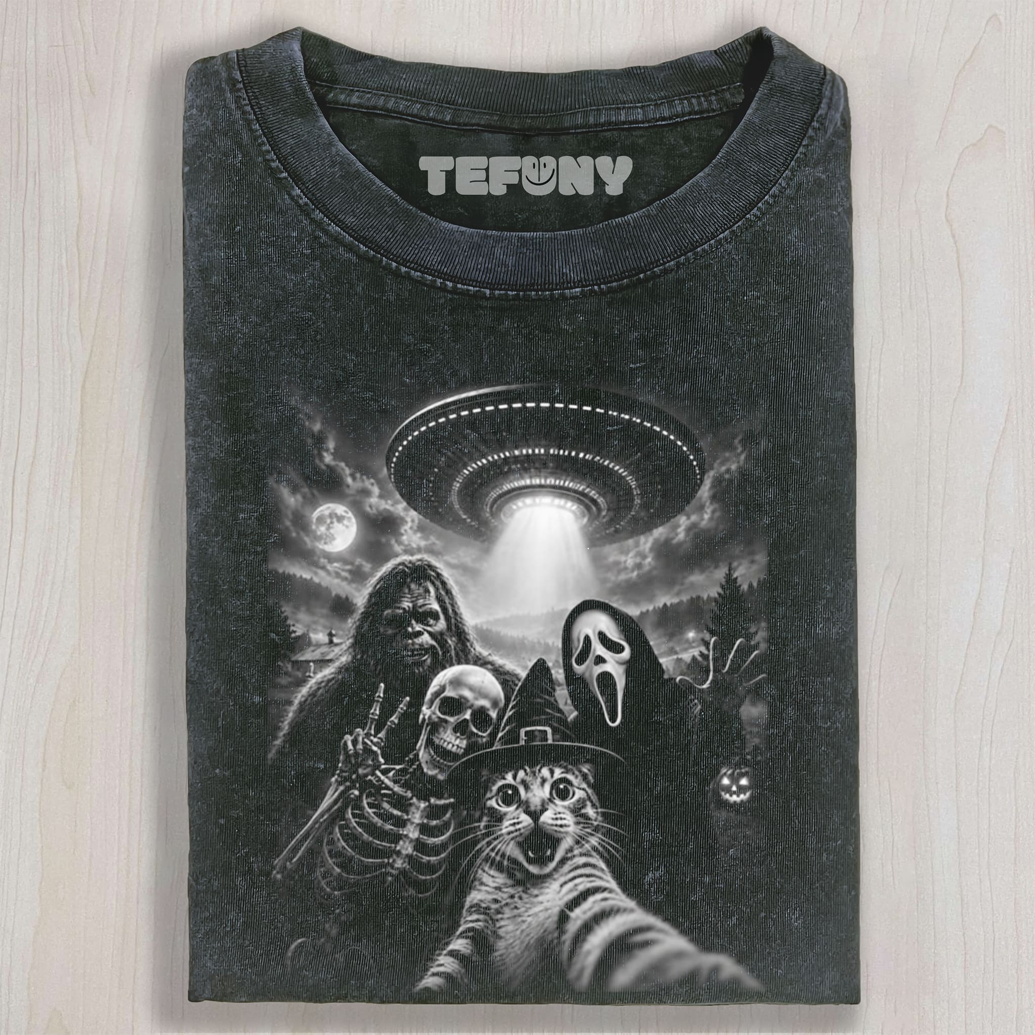 CAT SELFIE HALLOWEEN UNISEX TEE, TANK TOP, LAYERED LS, SWEATSHIRT & HOODIE