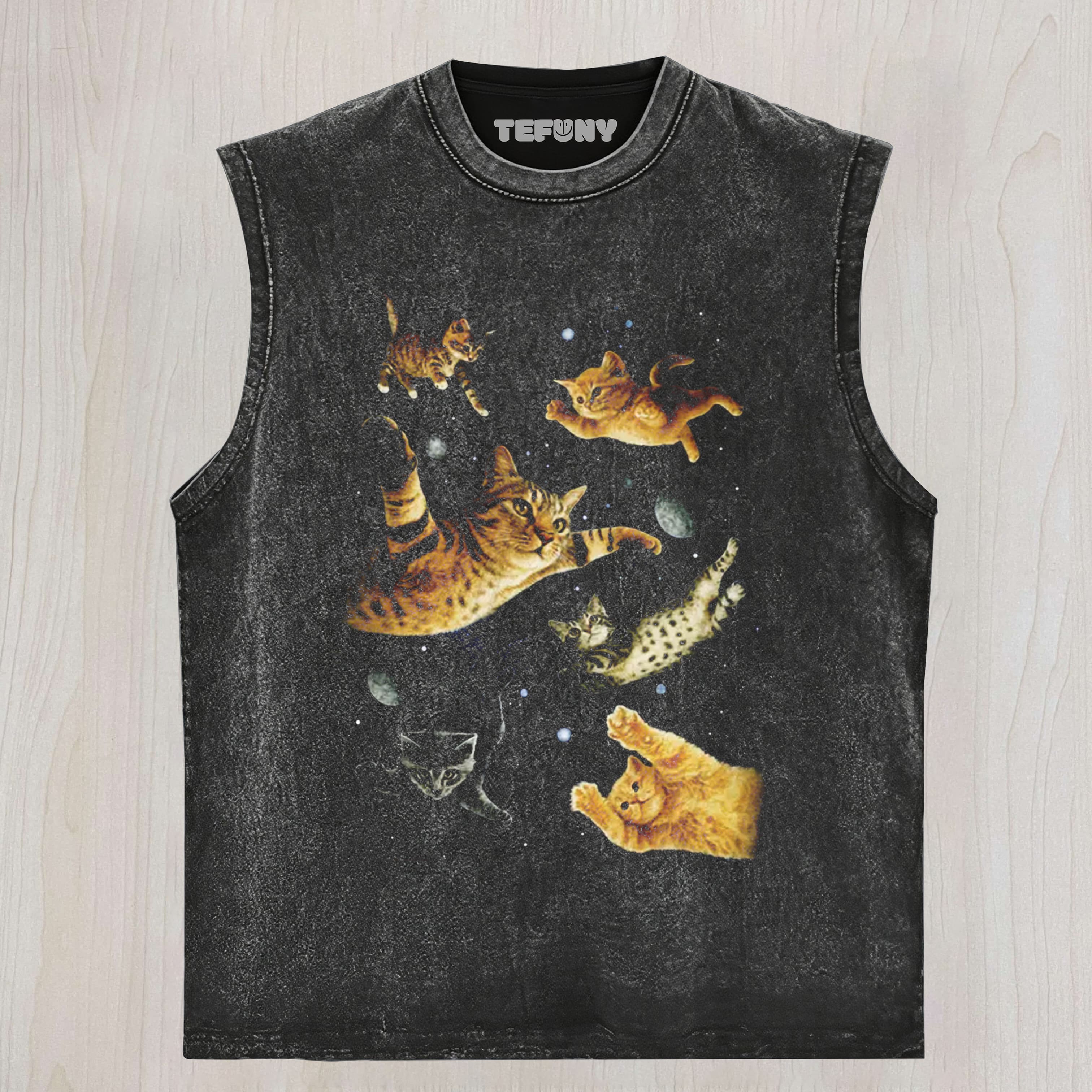 CATS IN GALAXY SPACE UNISEX TEE, TANK TOP, LAYERED LS, SWEATSHIRT & HOODIE