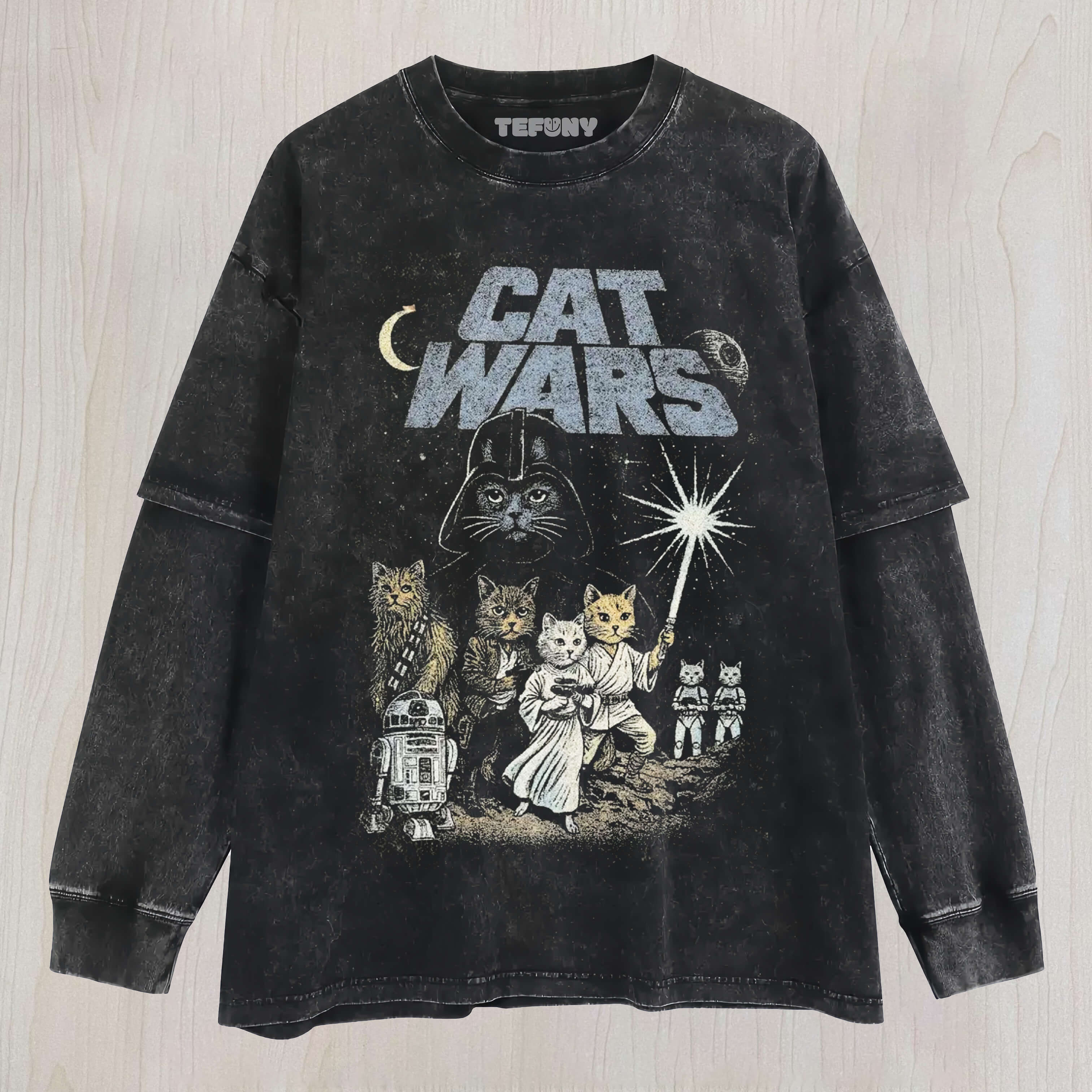 CAT WARS LAYERED LONG SLEEVE
