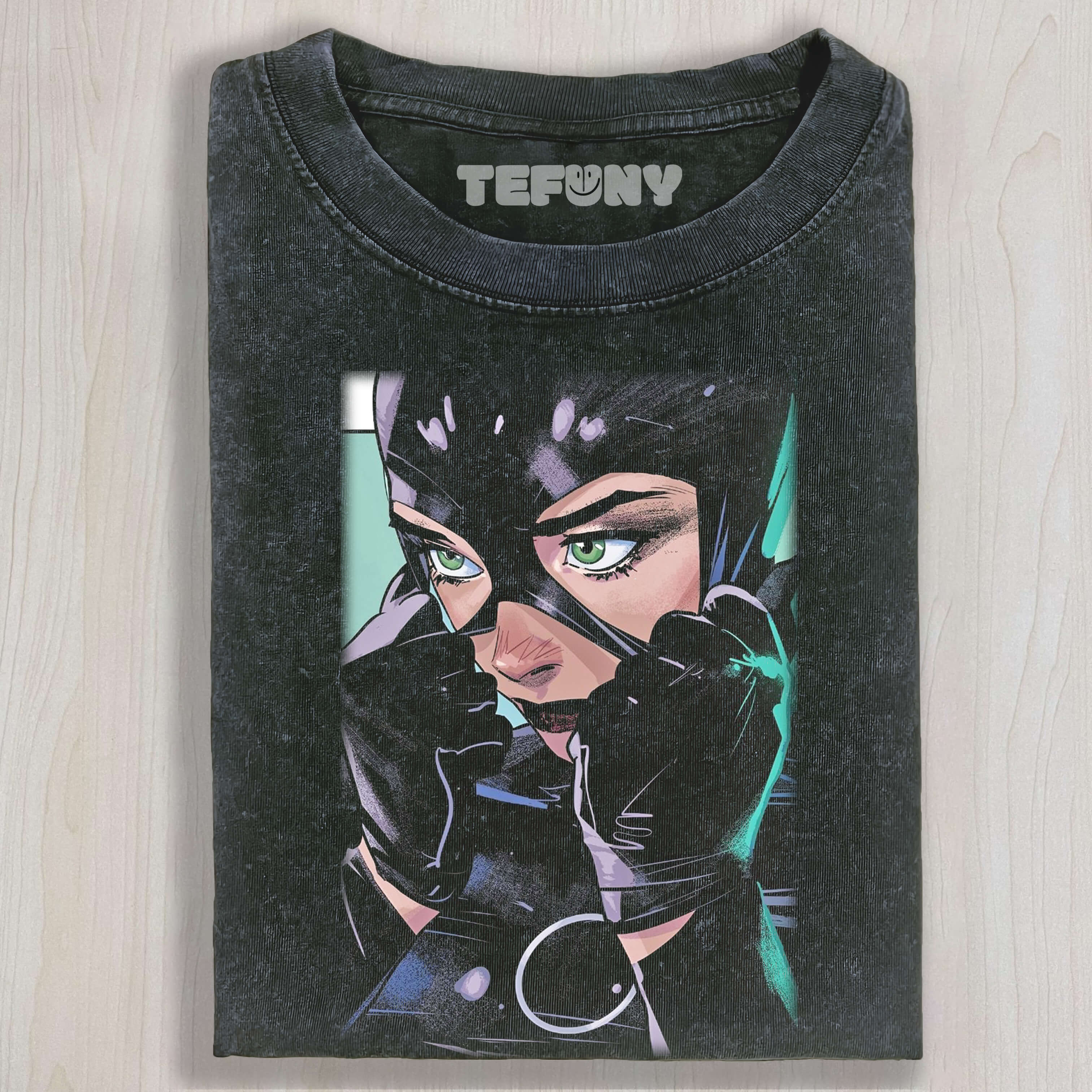 CATWOMAN WEARING A MASK T-SHIRT