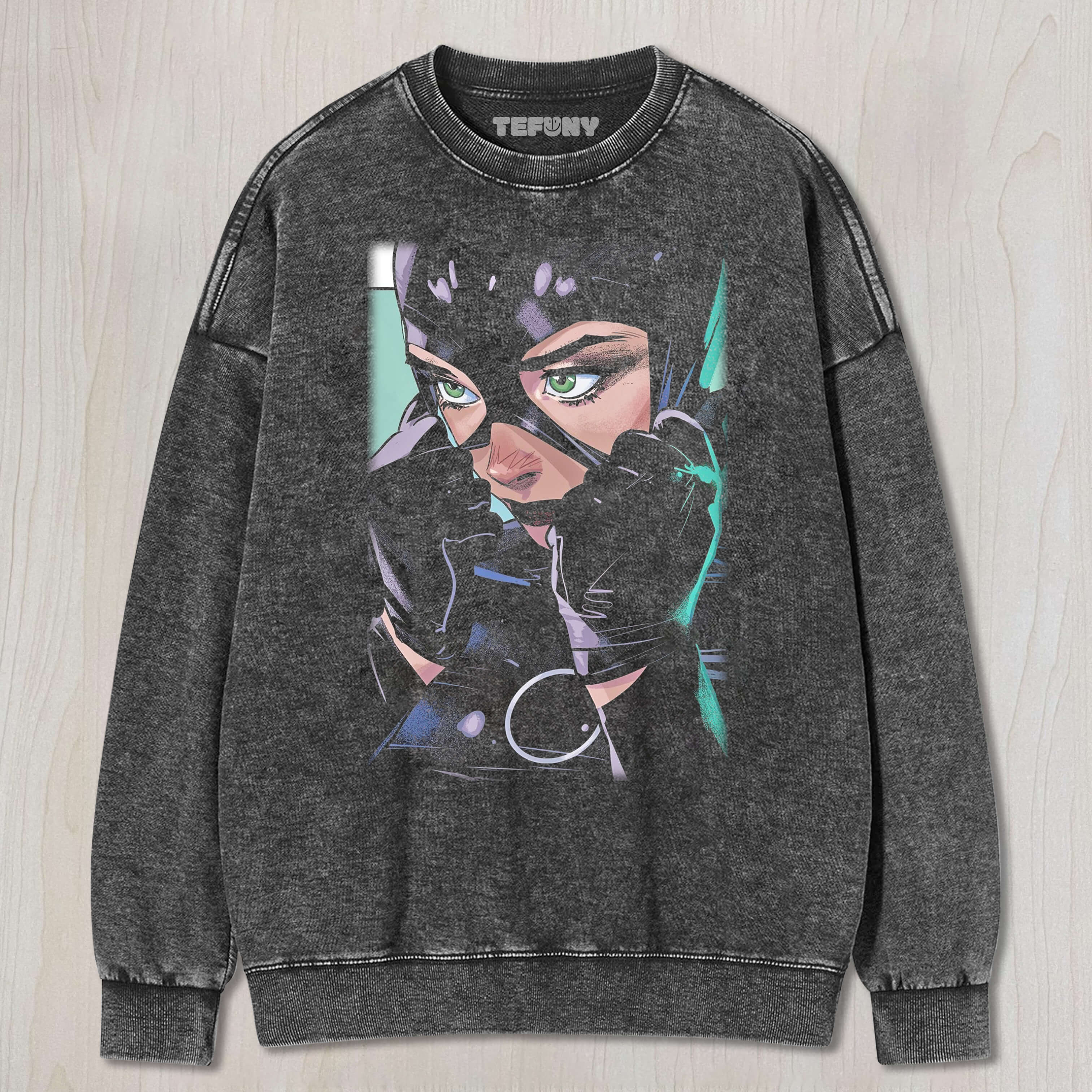 CATWOMAN WEARING A MASK T-SHIRT