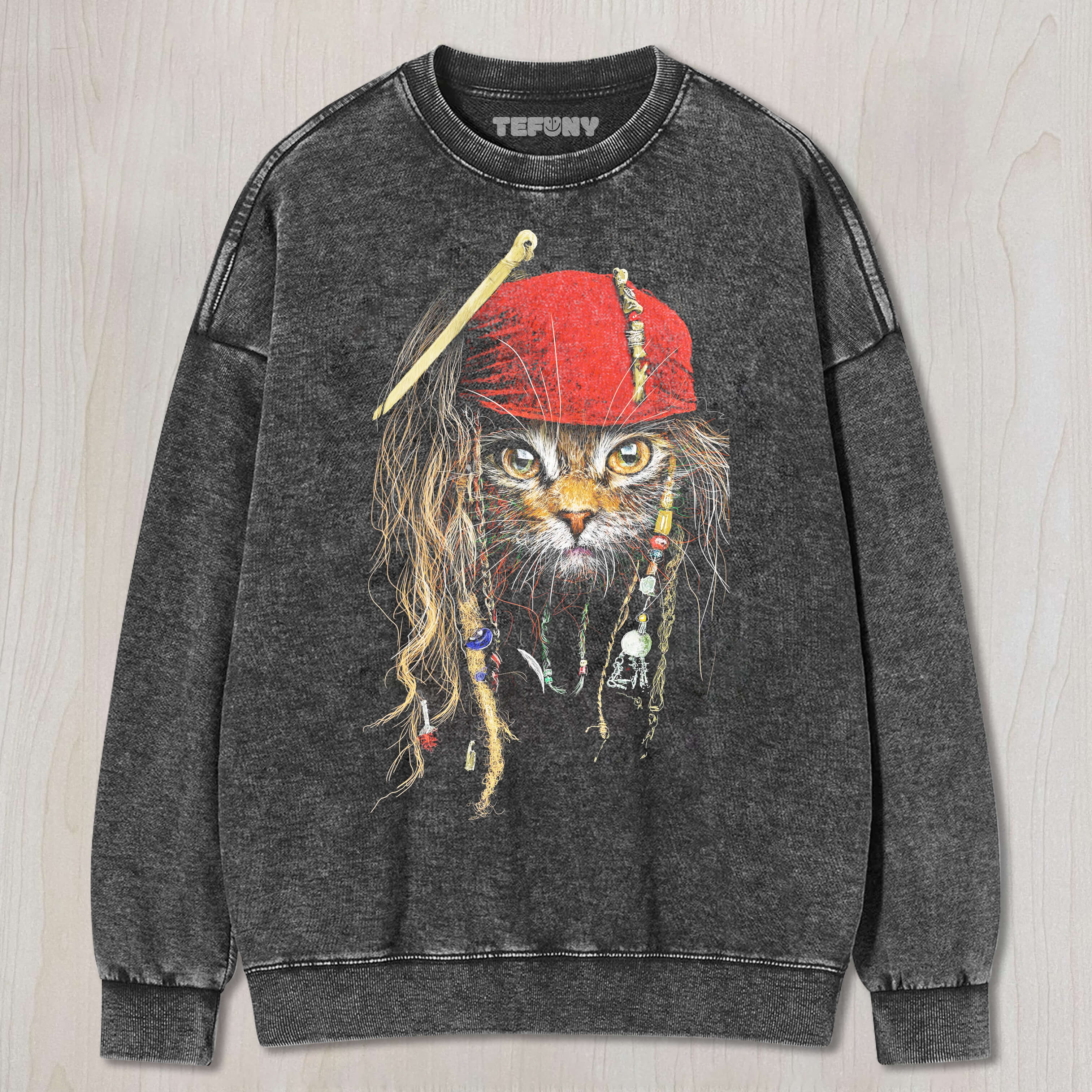 CAT DRESSED AS CAPTAIN JACK SPARROW T-SHIRT