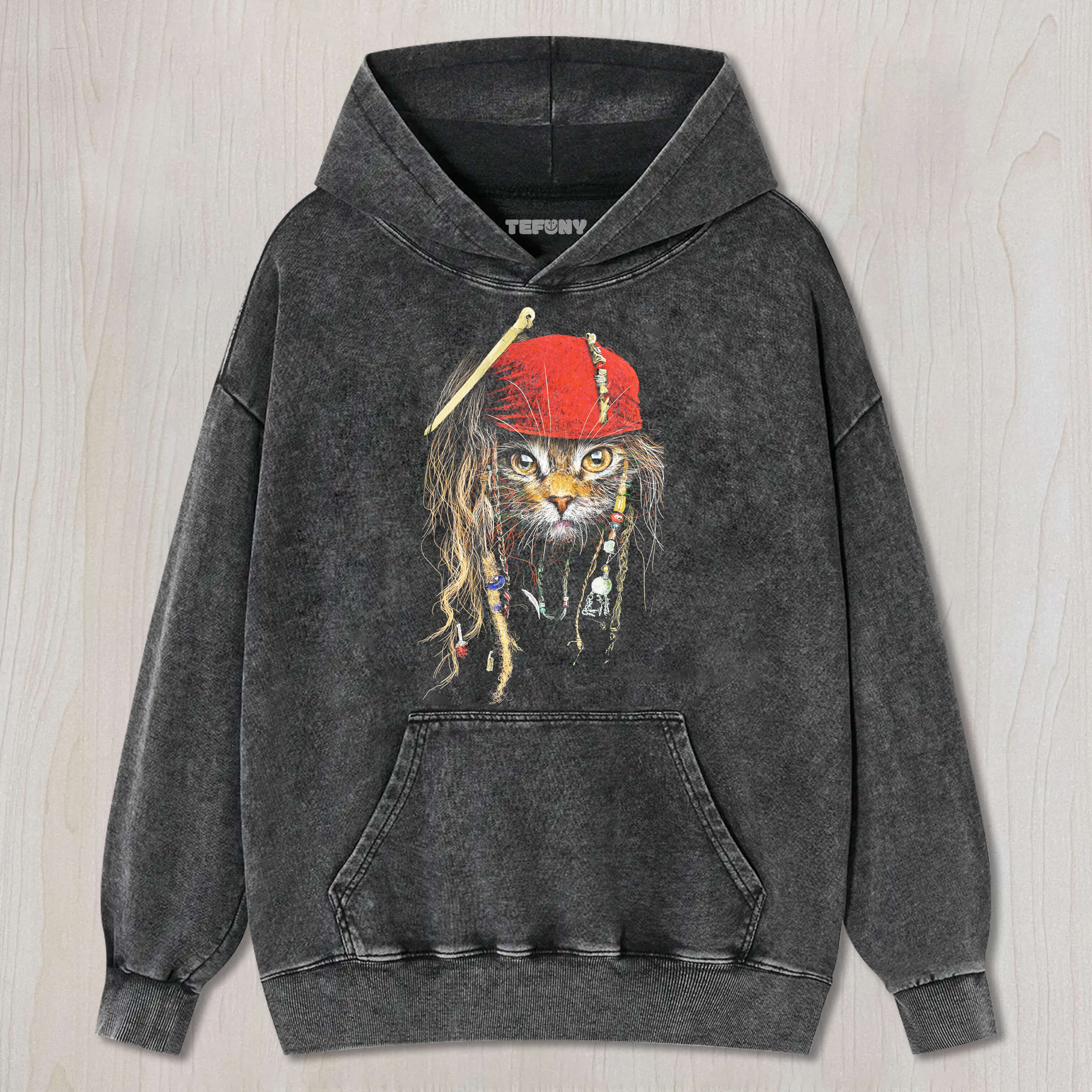 CAT DRESSED AS CAPTAIN JACK SPARROW T-SHIRT