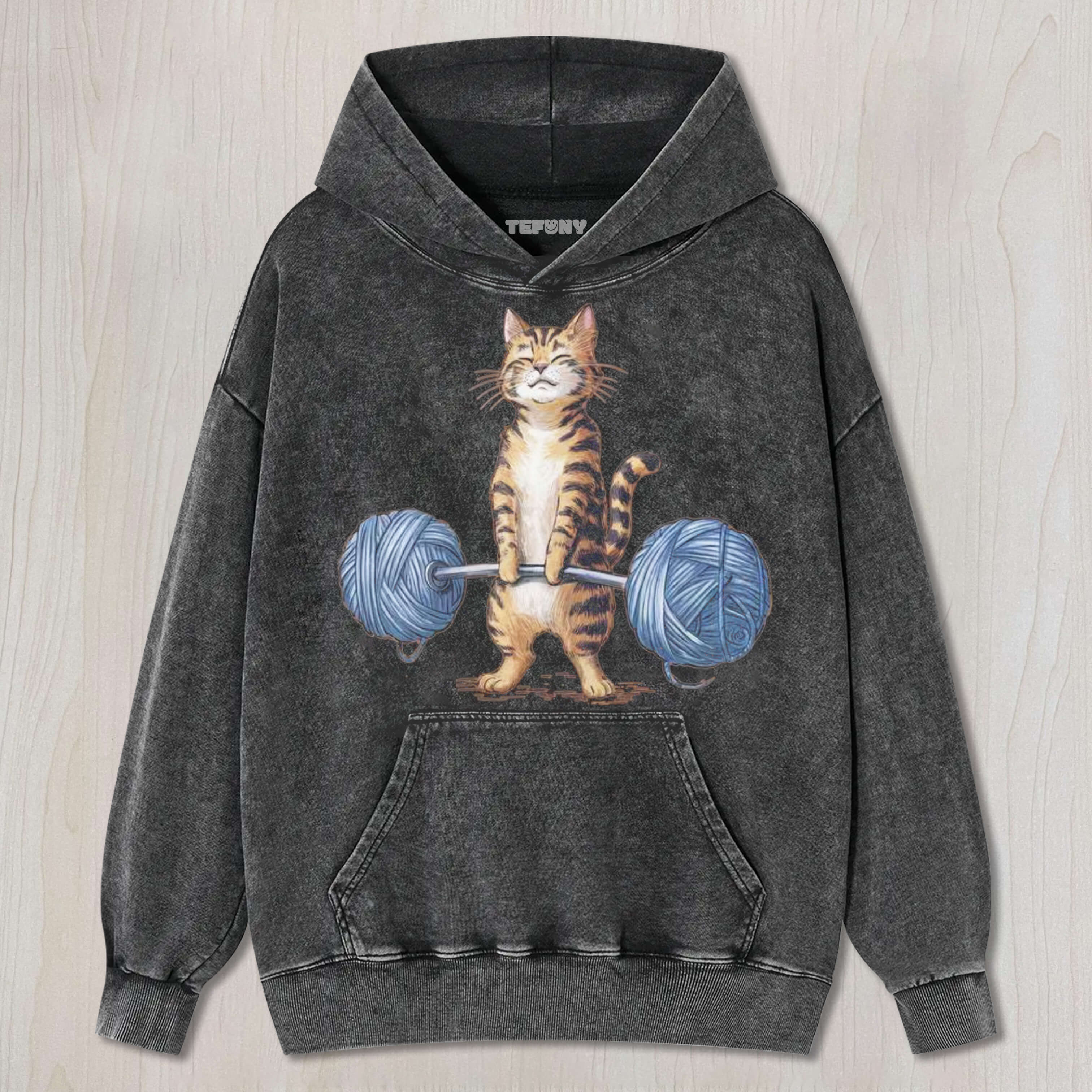 CAT LIFTING WOOL DUMBBELLS T-SHIRT