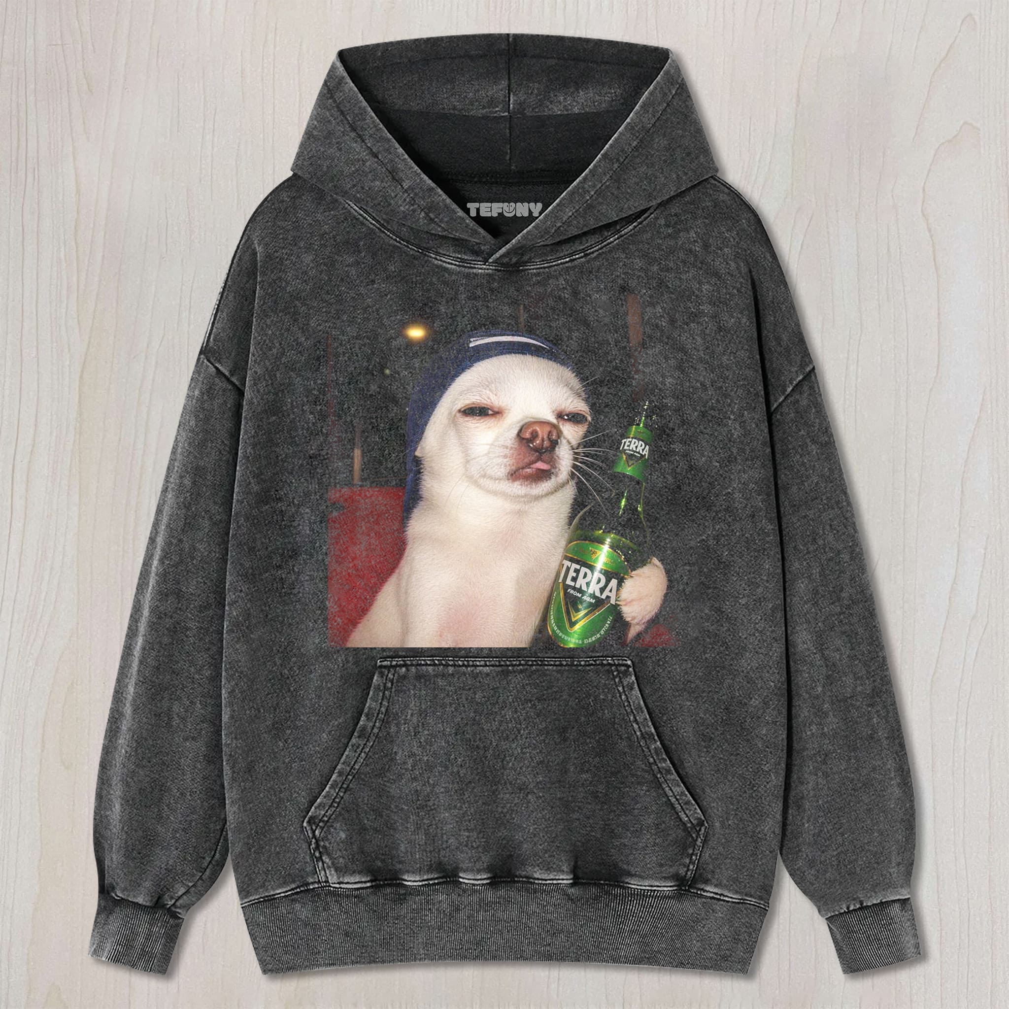 CHIHUAHUA HOLDING A BEER DOG MEME UNISEX TEE, TANK TOP, LAYERED LS, SWEATSHIRT & HOODIE