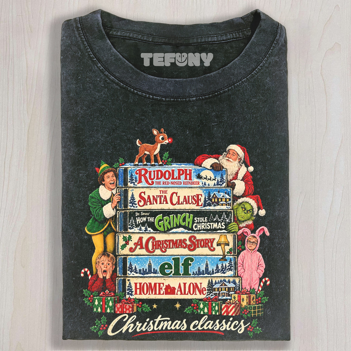 CHRISTMAS MOVIE CLASSICS V2 TEE UNISEX TEE, TANK TOP, LAYERED LS, SWEATSHIRT & HOODIE