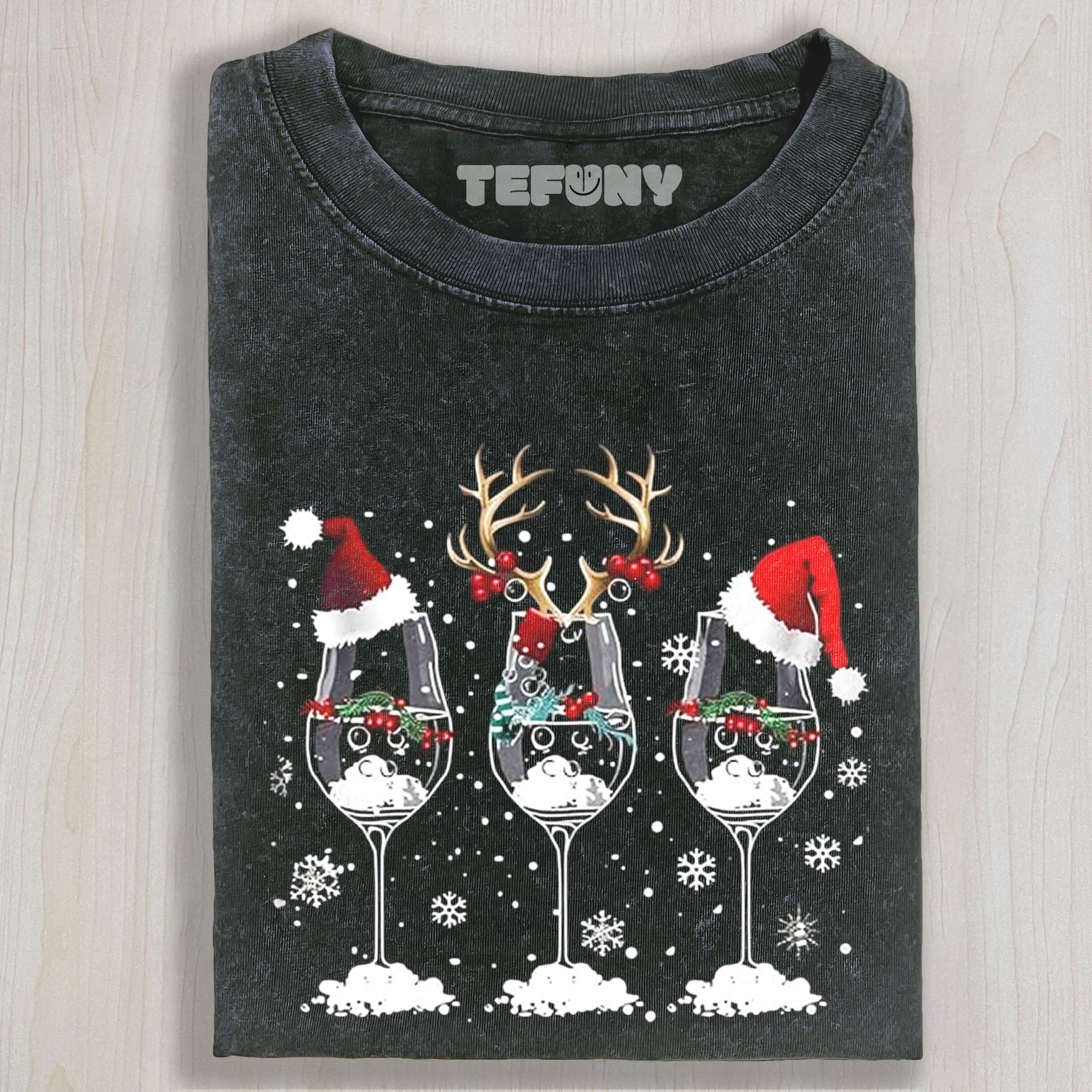 CHRISTMAS REINDEER CUP TEE & SWEAT & HOOD