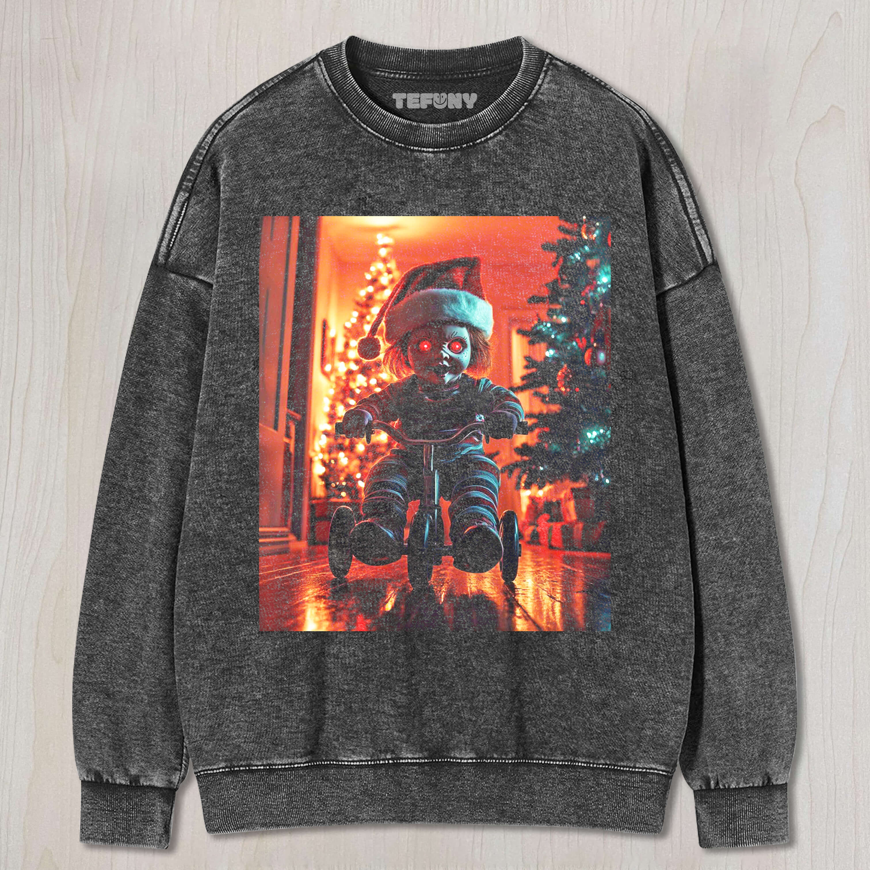 CHUCKY'S EYES GLOWED RED AS HE RODE HIS BIKE T-SHIRT