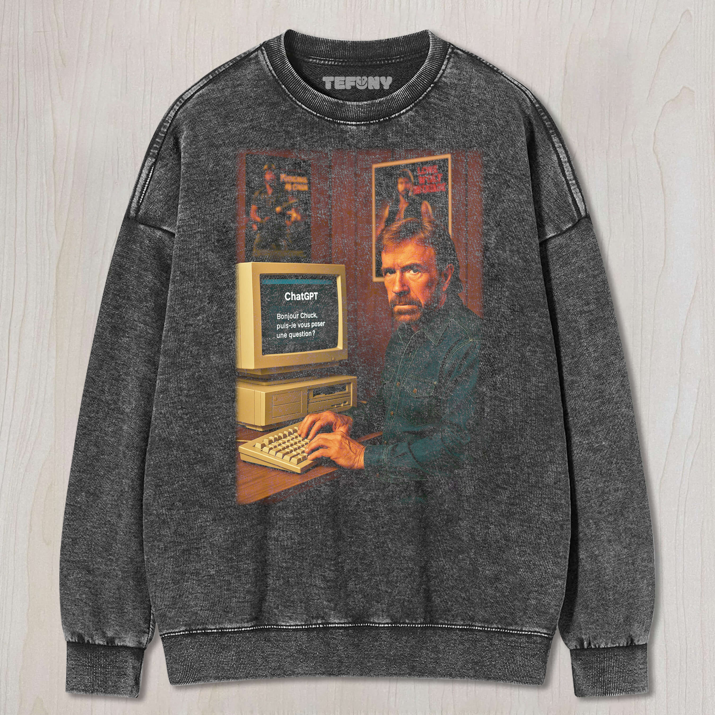 CHUCK NORRIS WAS ASKED A QUESTION TEE & SWEAT & HOOD